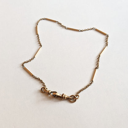19th c. Gold Filled Watch Chain Necklace
