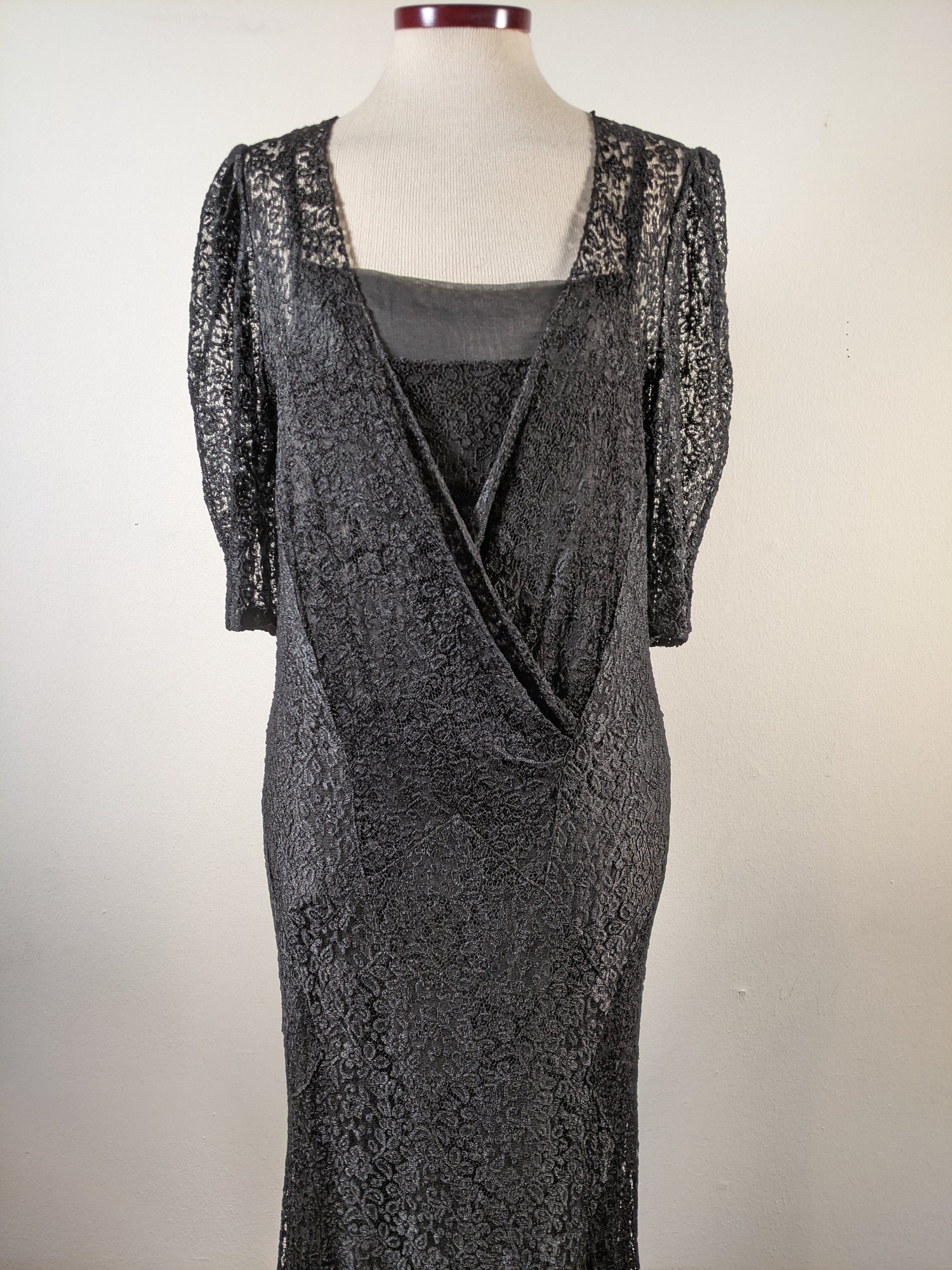 1930s Silk Lace Dress