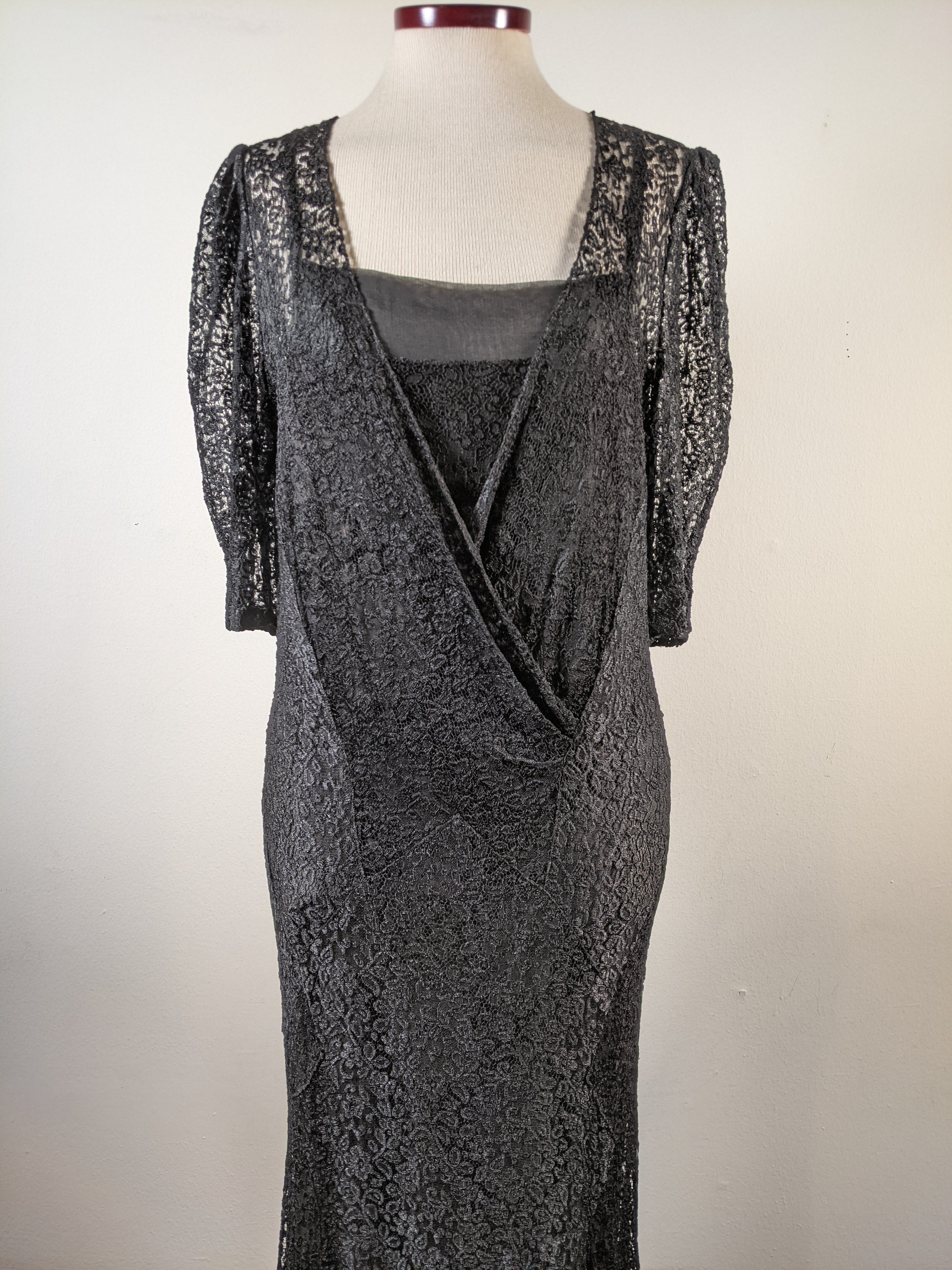 1930s Silk Lace Dress