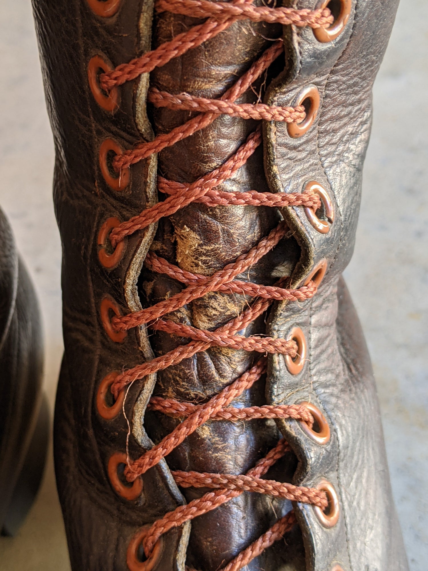 c. 1940s Tall Brown Leather Boots | Approx 7.5-8
