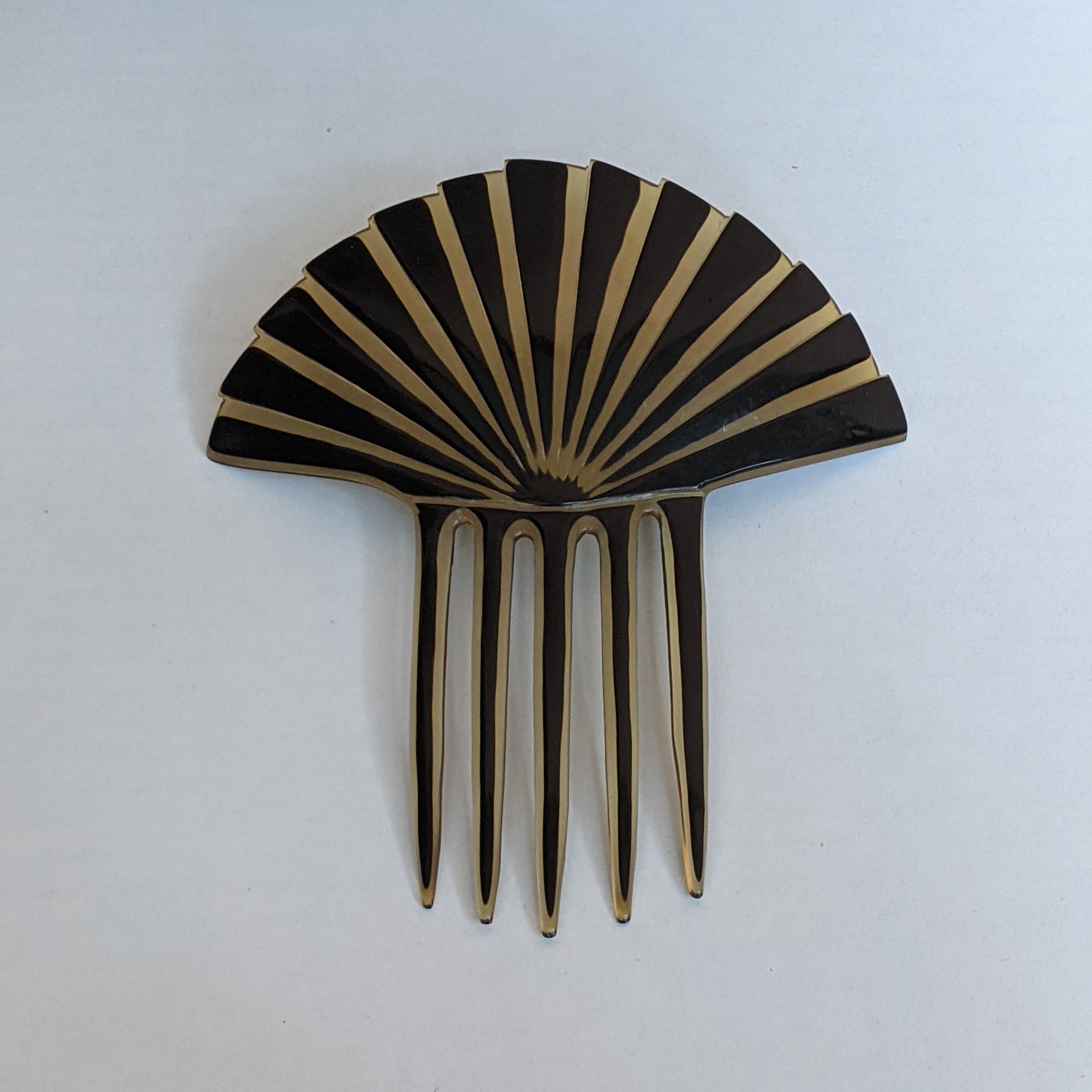 Art Deco Celluloid Hair Comb | 5" Fan