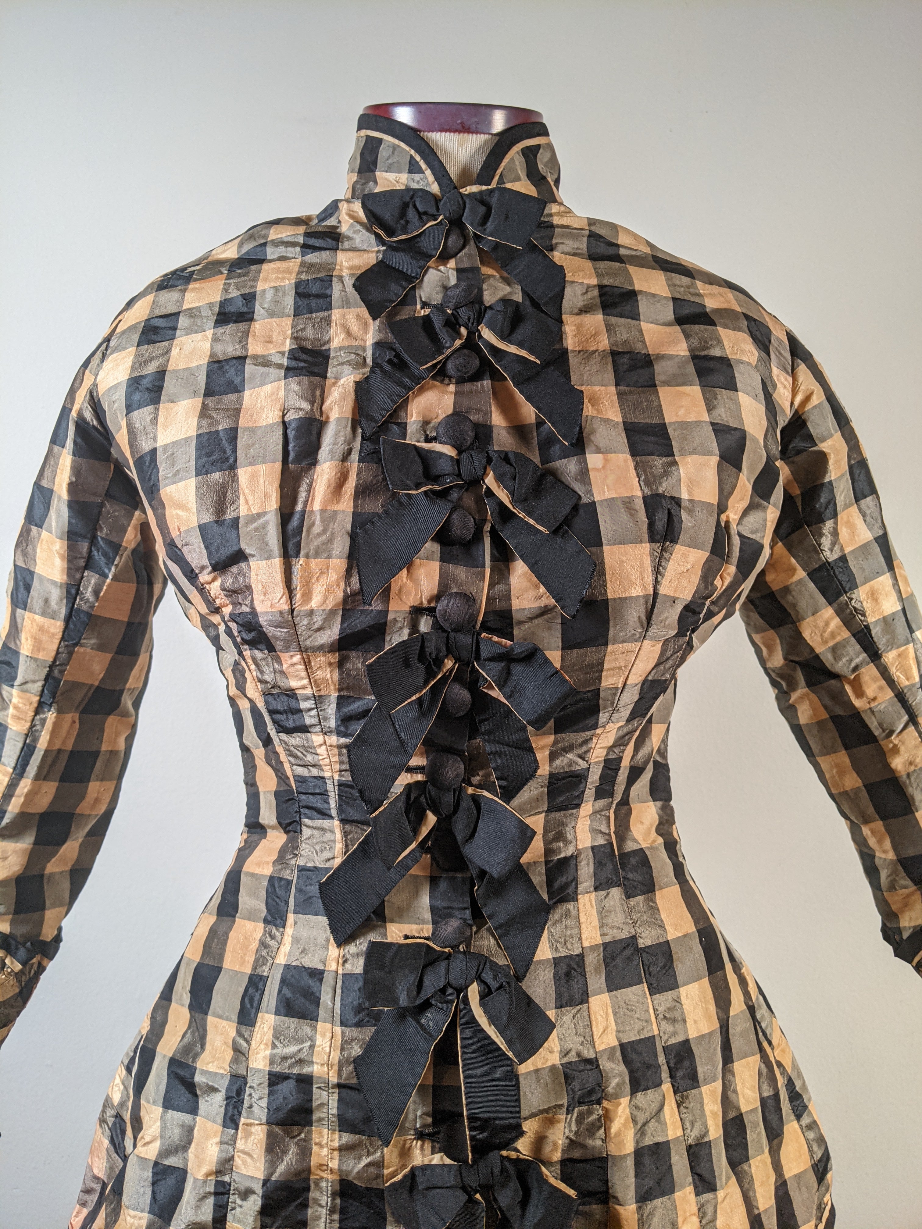 c. 1870s Silk Taffeta Check Bodice | Study + Display
