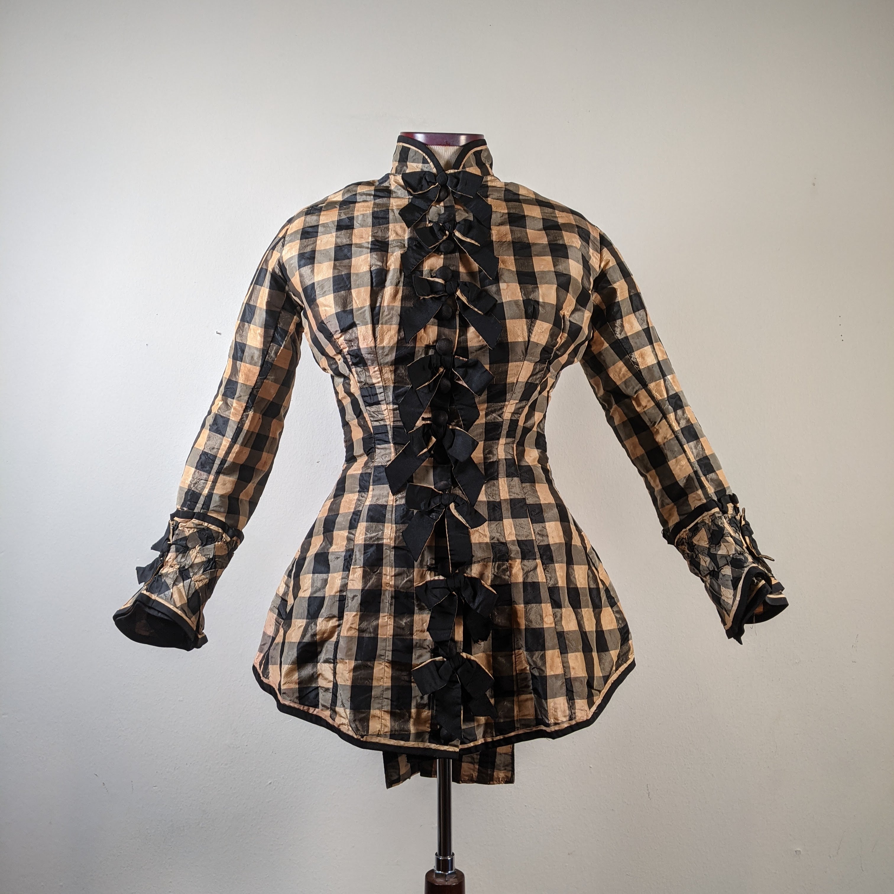 c. 1870s Silk Taffeta Check Bodice | Study + Display