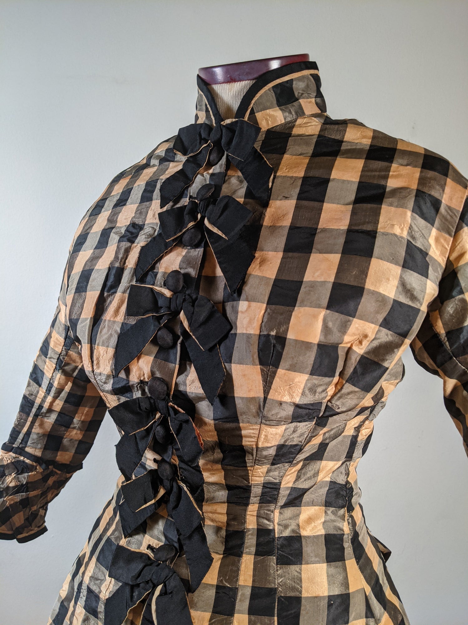 c. 1870s Silk Taffeta Check Bodice | Study + Display