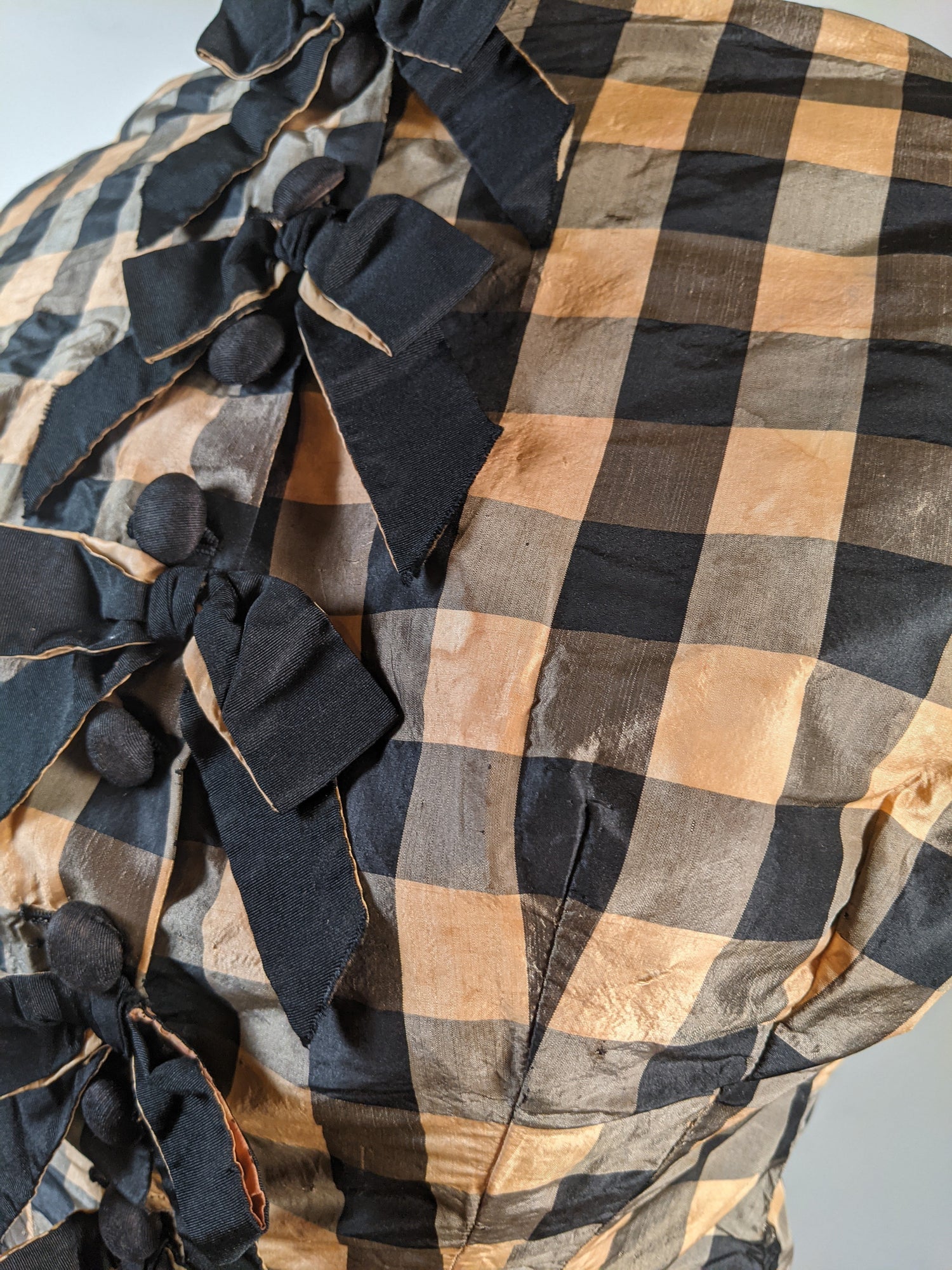 c. 1870s Silk Taffeta Check Bodice | Study + Display