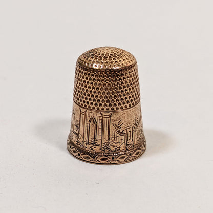 19th c. 14k Gold Engraved Thimble