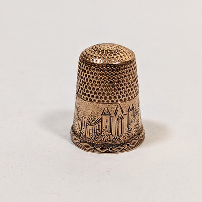 19th c. 14k Gold Engraved Thimble