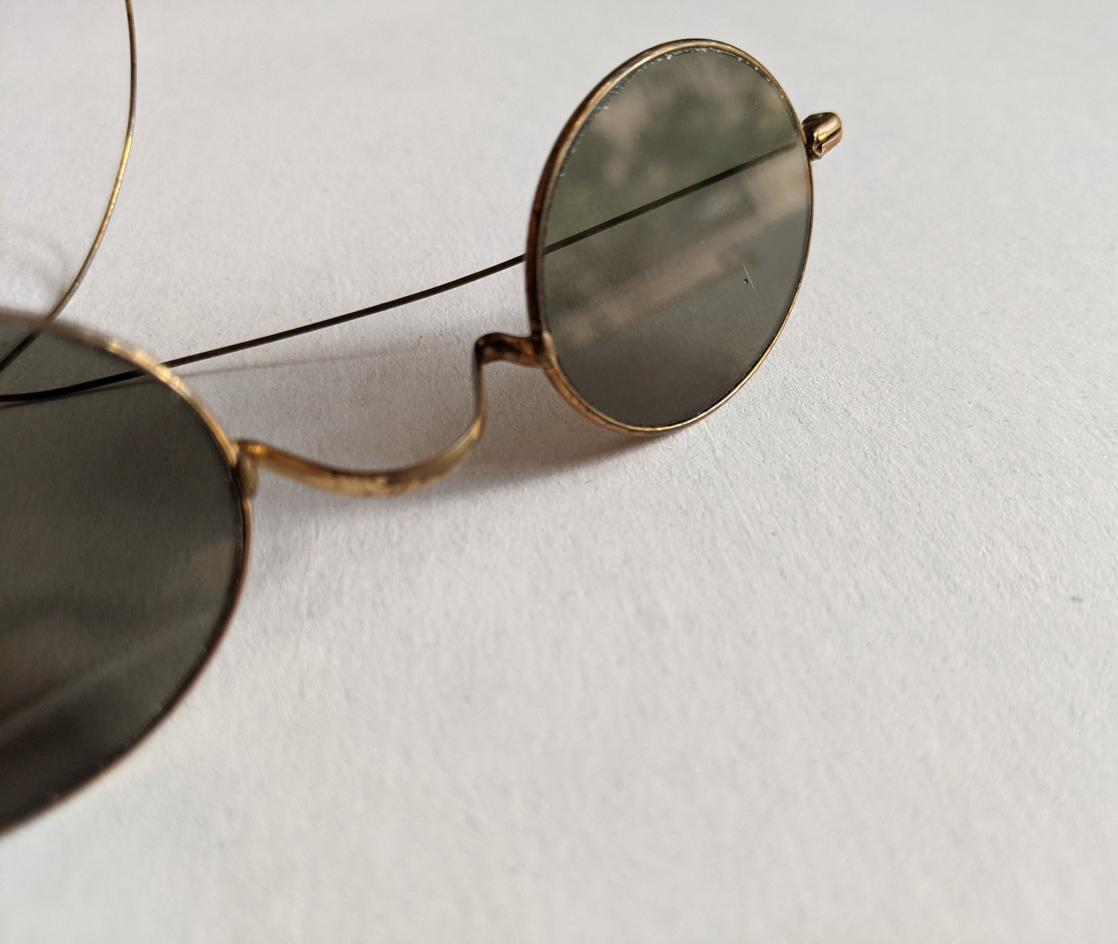 Late 19th c. Tinted Glasses | Gold Tone Frames