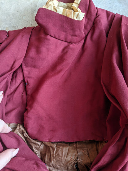 1890s Burgundy Gigot Sleeve Bodice | Study + Display