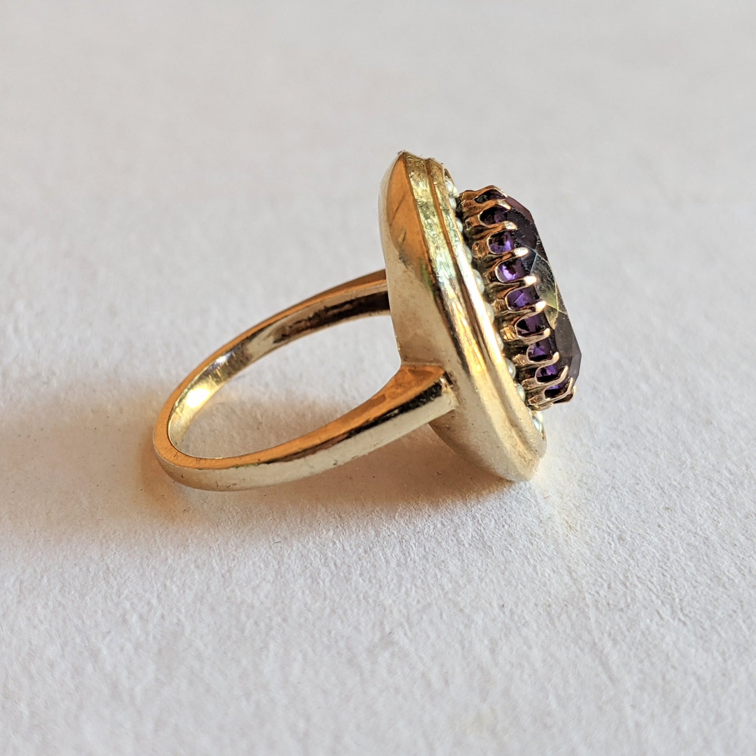 c. 1870s-1880s 14k Amethyst Rose of Sharon Ring