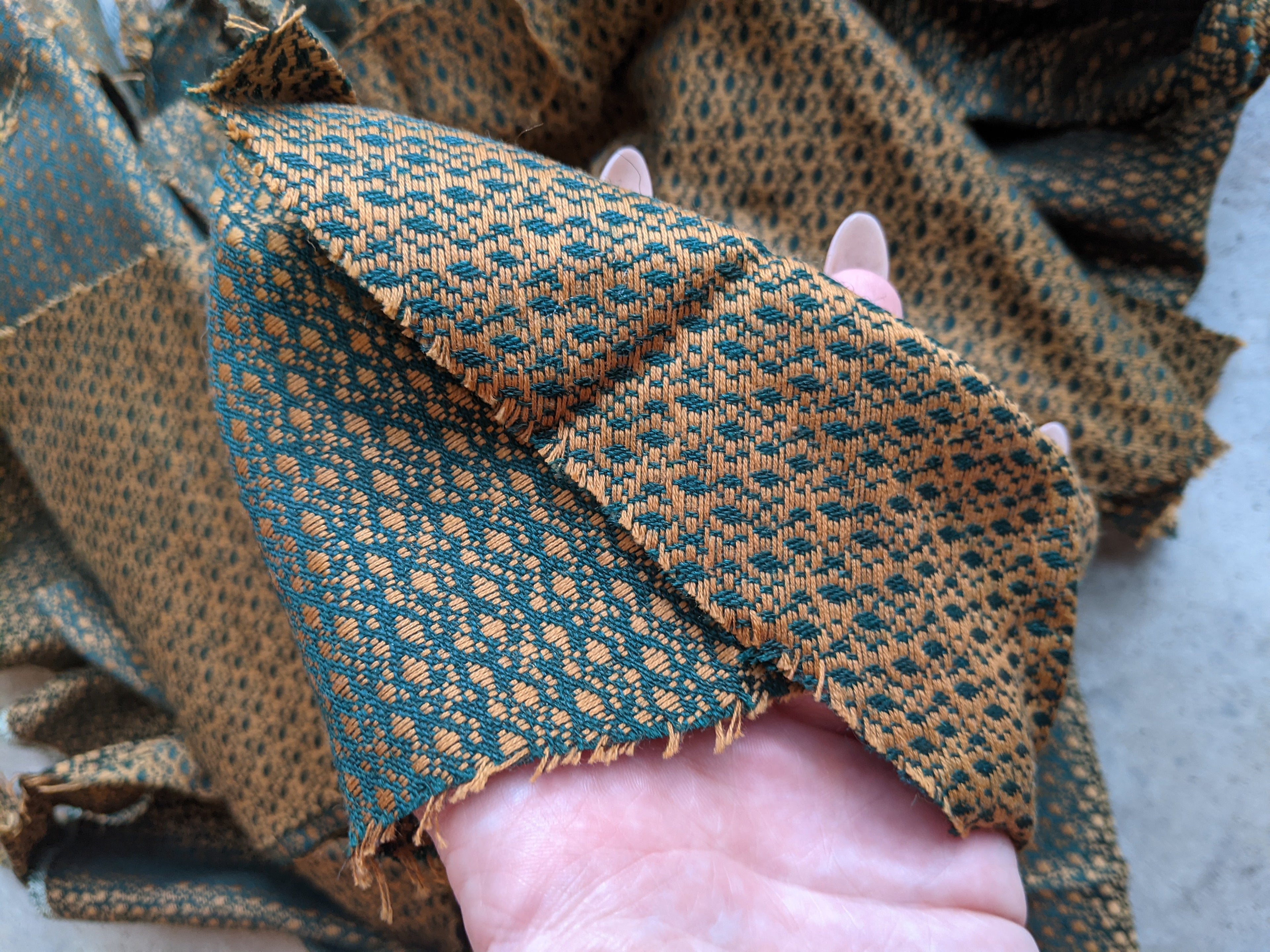 1890s Green + Gold Dress | Includes extra fabric