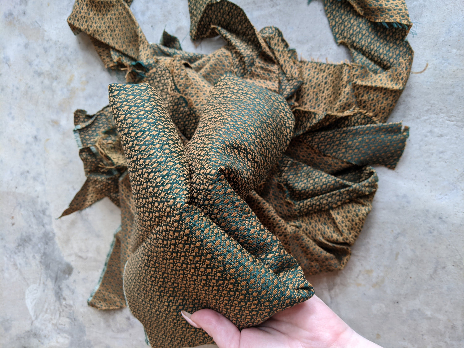 1890s Green + Gold Dress | Includes extra fabric
