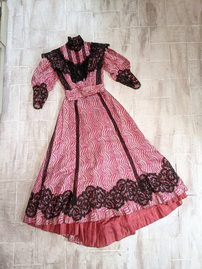 c. 1905-1907 Pink Silk Dress