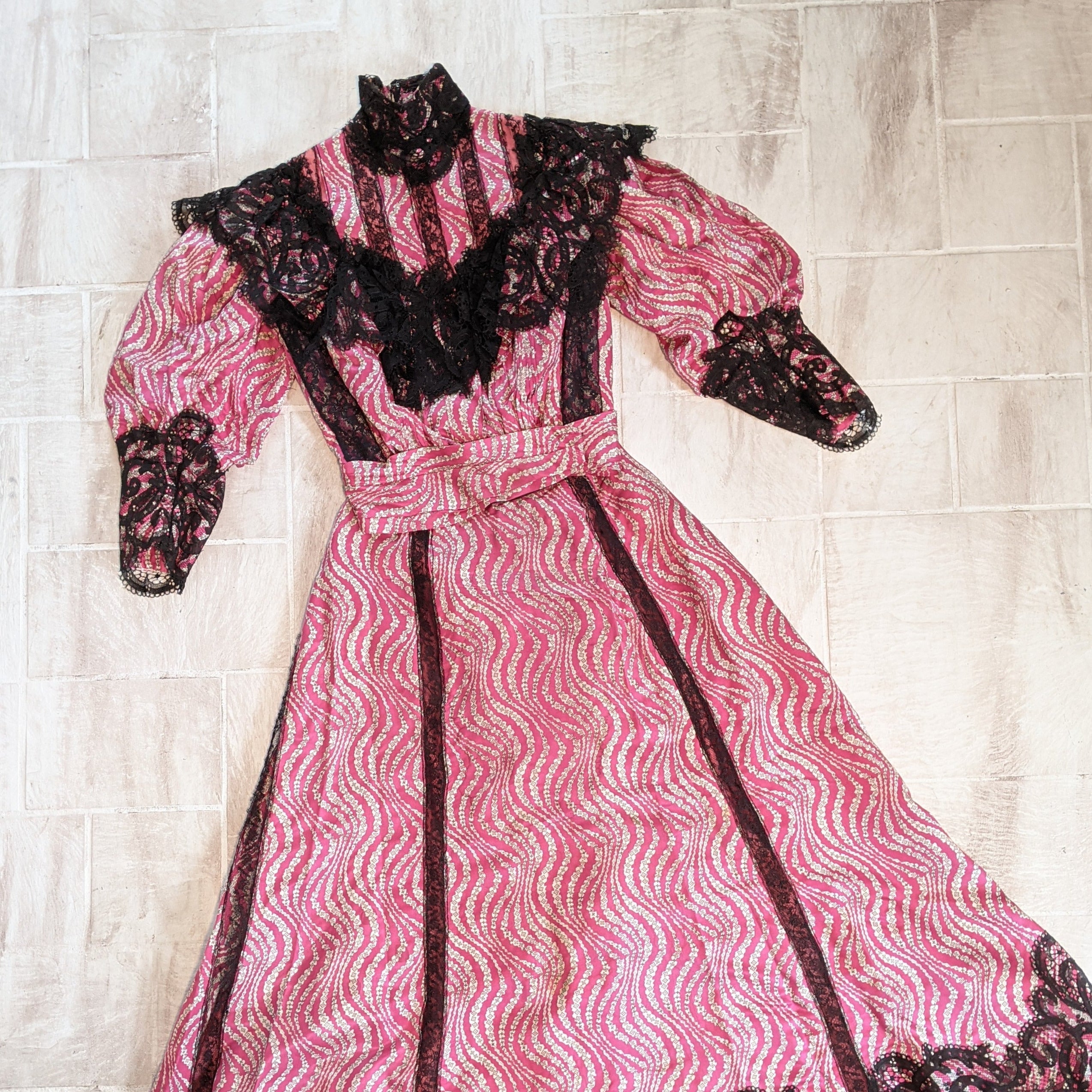 c. 1905-1907 Pink Silk Dress