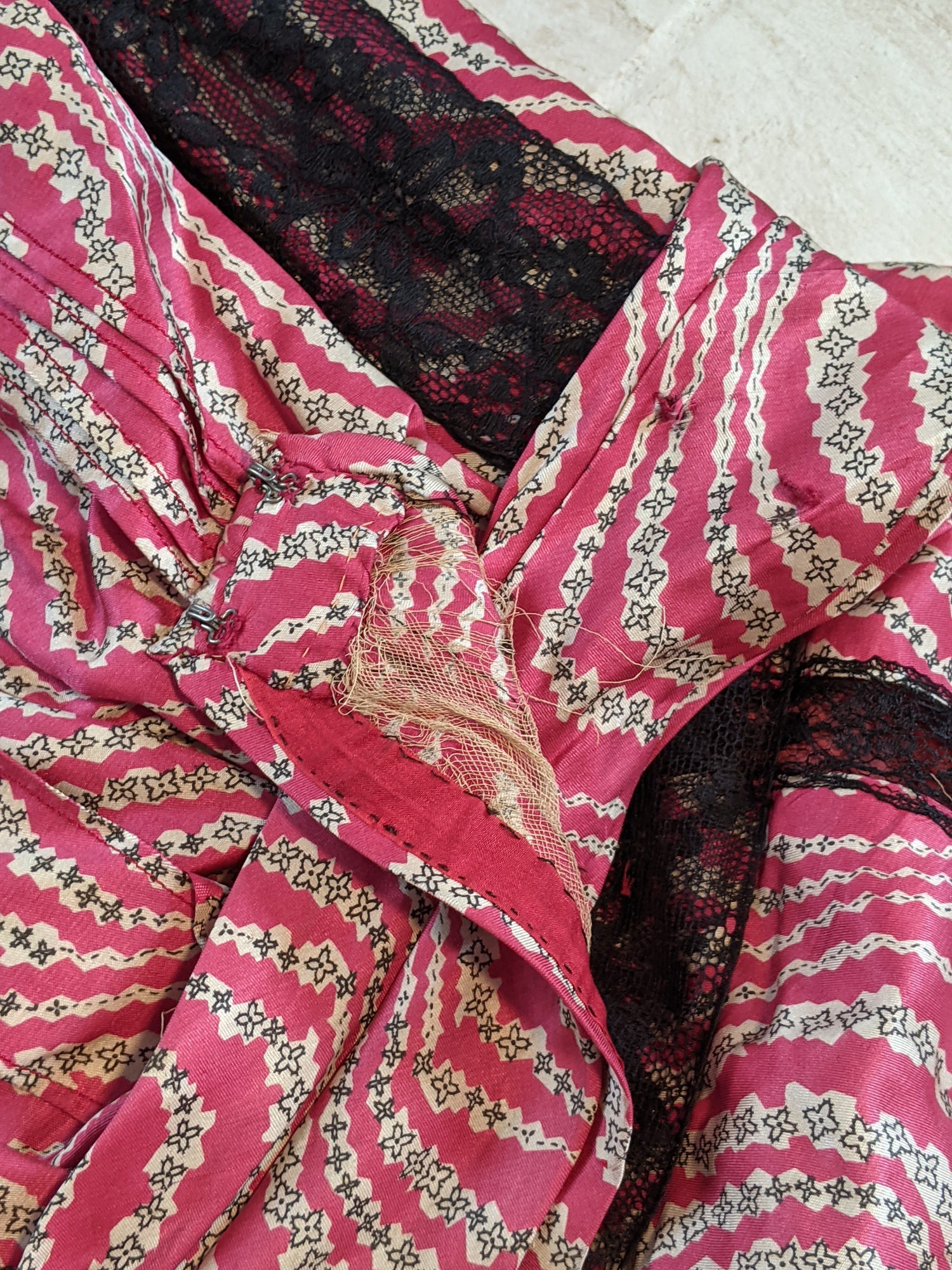 c. 1905-1907 Pink Silk Dress
