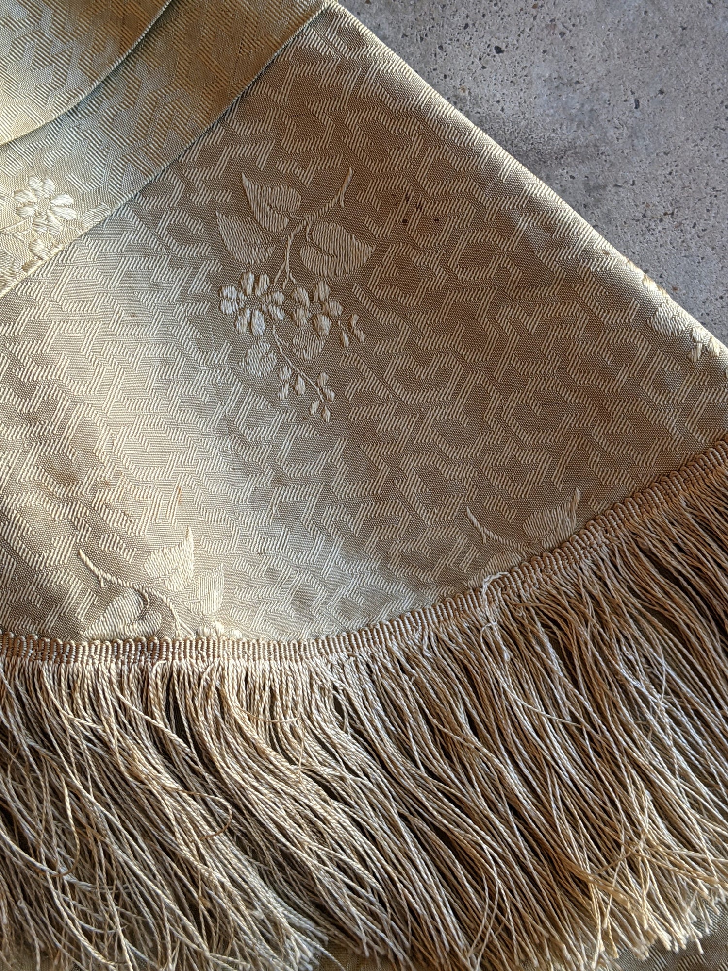 c. 1840s Gold Silk Damask Bodice