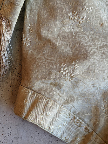 c. 1840s Gold Silk Damask Bodice