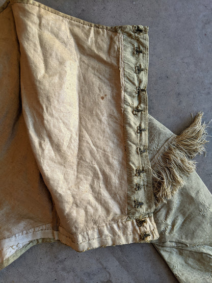 c. 1840s Gold Silk Damask Bodice