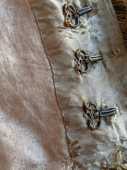 c. 1840s Gold Silk Damask Bodice