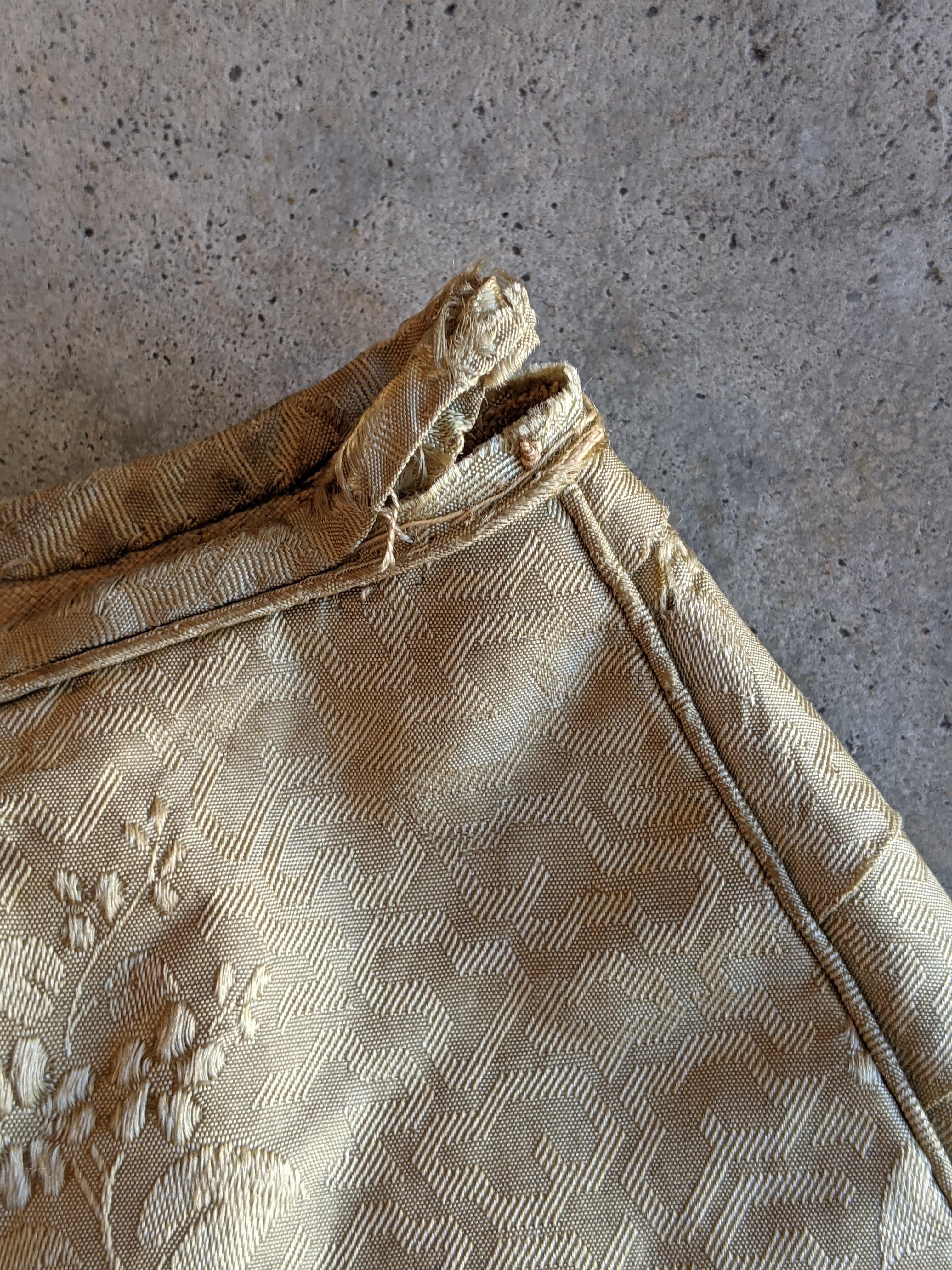 c. 1840s Gold Silk Damask Bodice