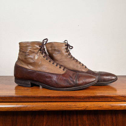 c. 1910s-1920s Two-Tone Brown Boots | Approx Women&