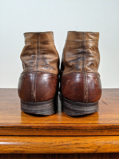c. 1910s-1920s Two-Tone Brown Boots | Approx Women&