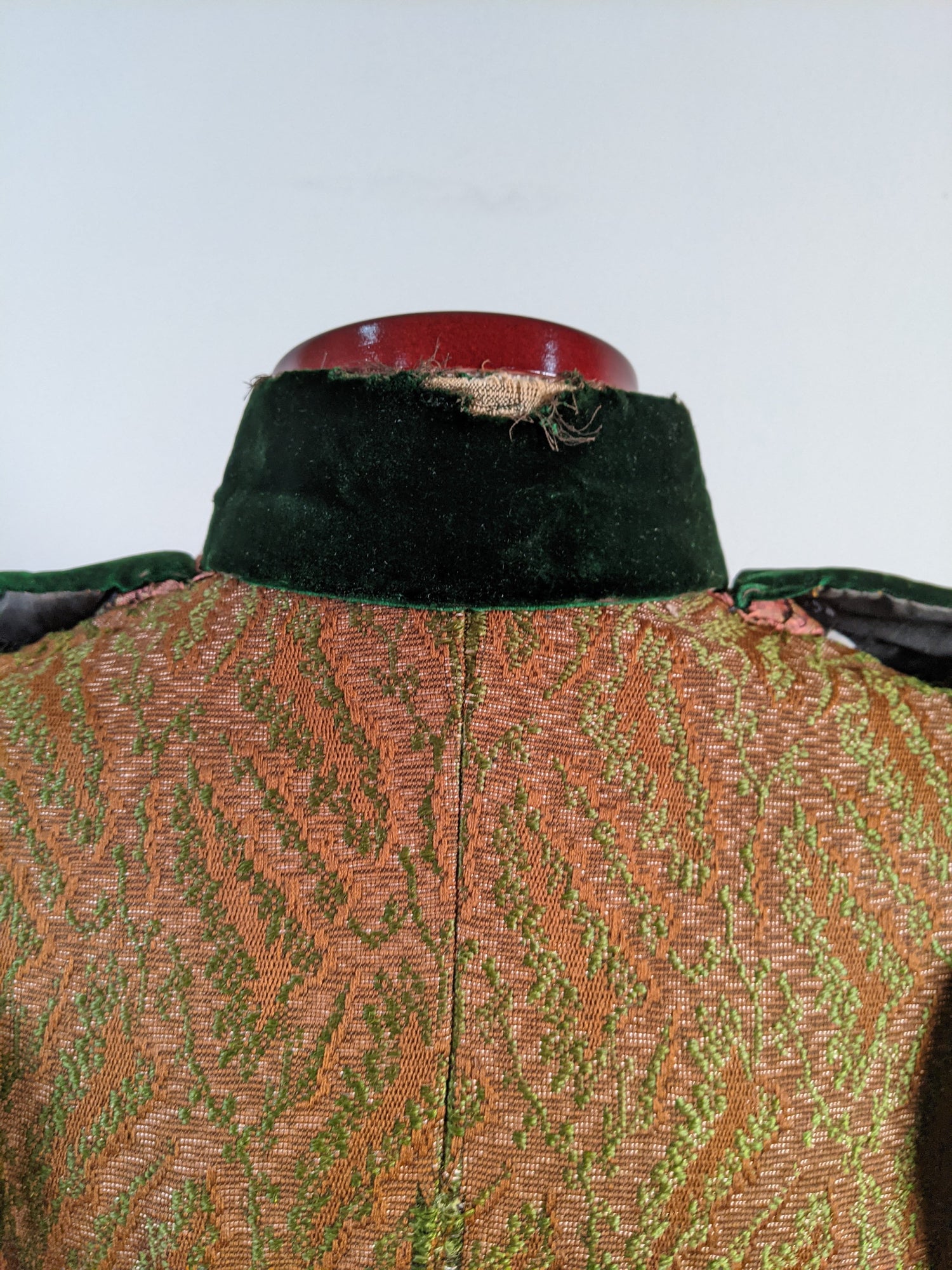 1890s Green Wool + Silk Dress