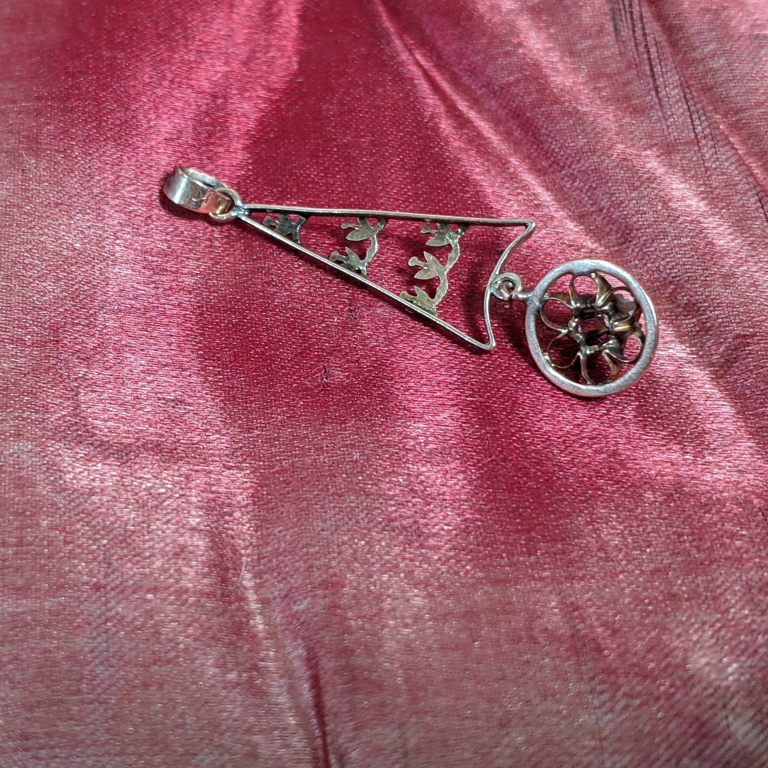 c. 1910s 10k Gold Diamond Lavalier Pendant
