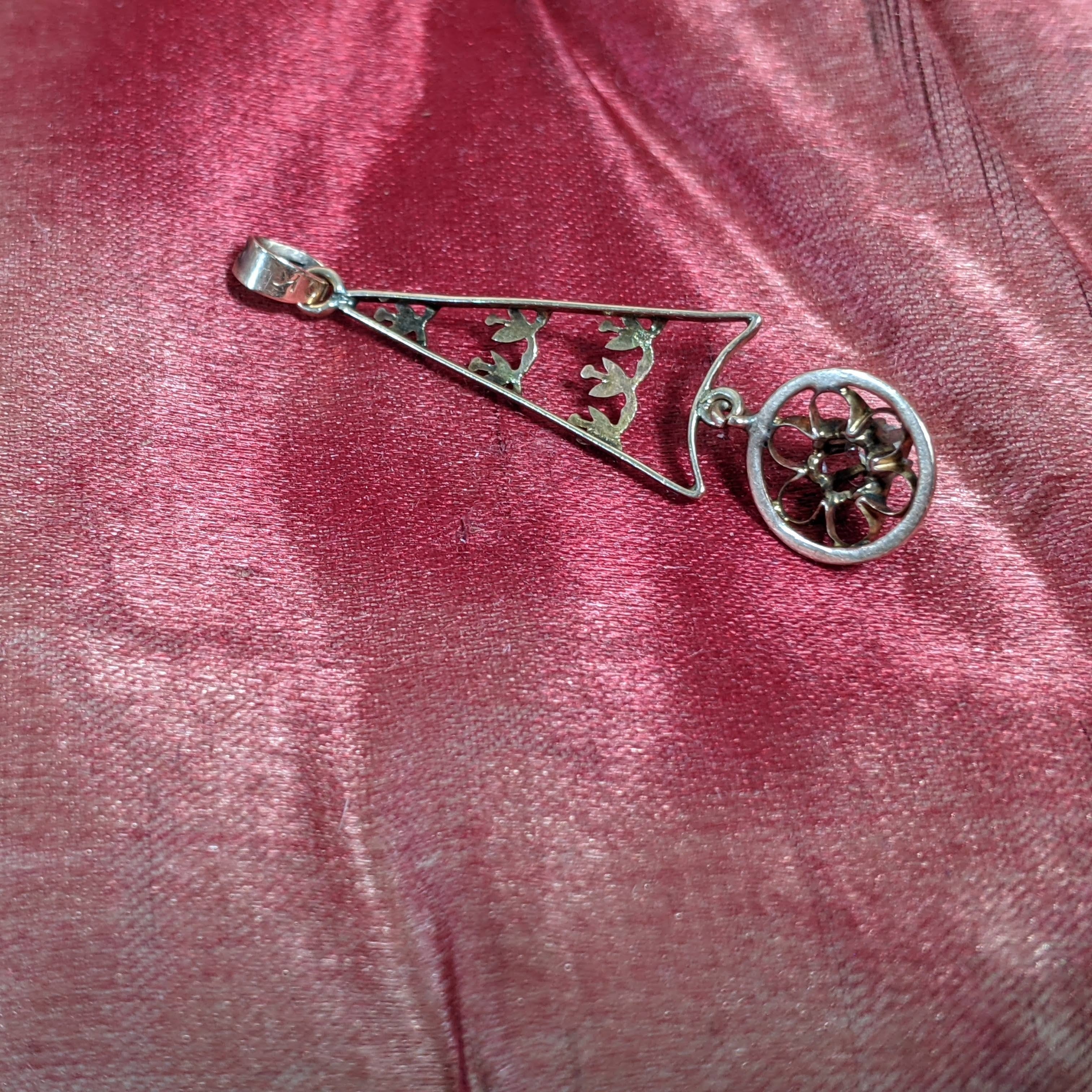 c. 1910s 10k Gold Diamond Lavalier Pendant