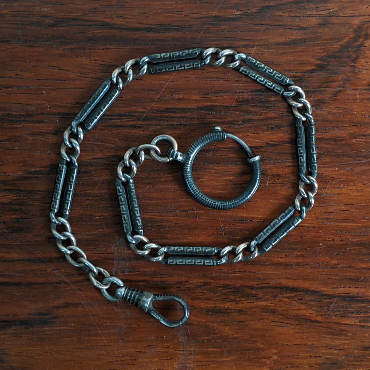 Turn of the Century Silver + Rose Gold Niello Chain | 10.75"