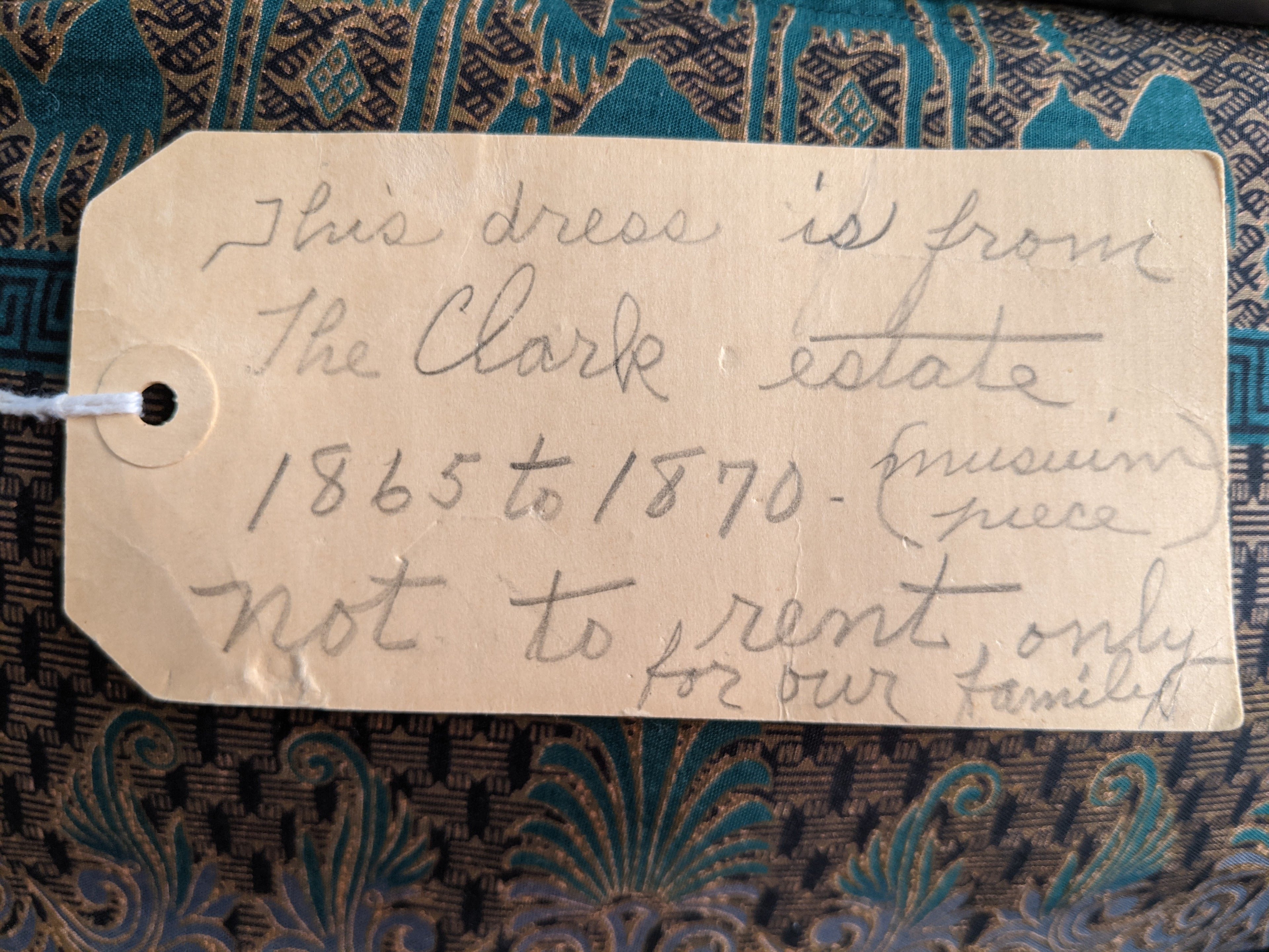 c. 1890s Gorgeous Green + Brown Woven Cotton + Wool Dress