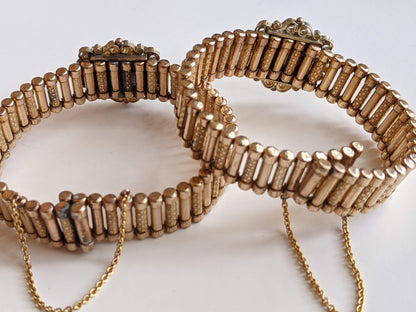 c. 1880s Pair of Gold Filled Stretch Bracelets