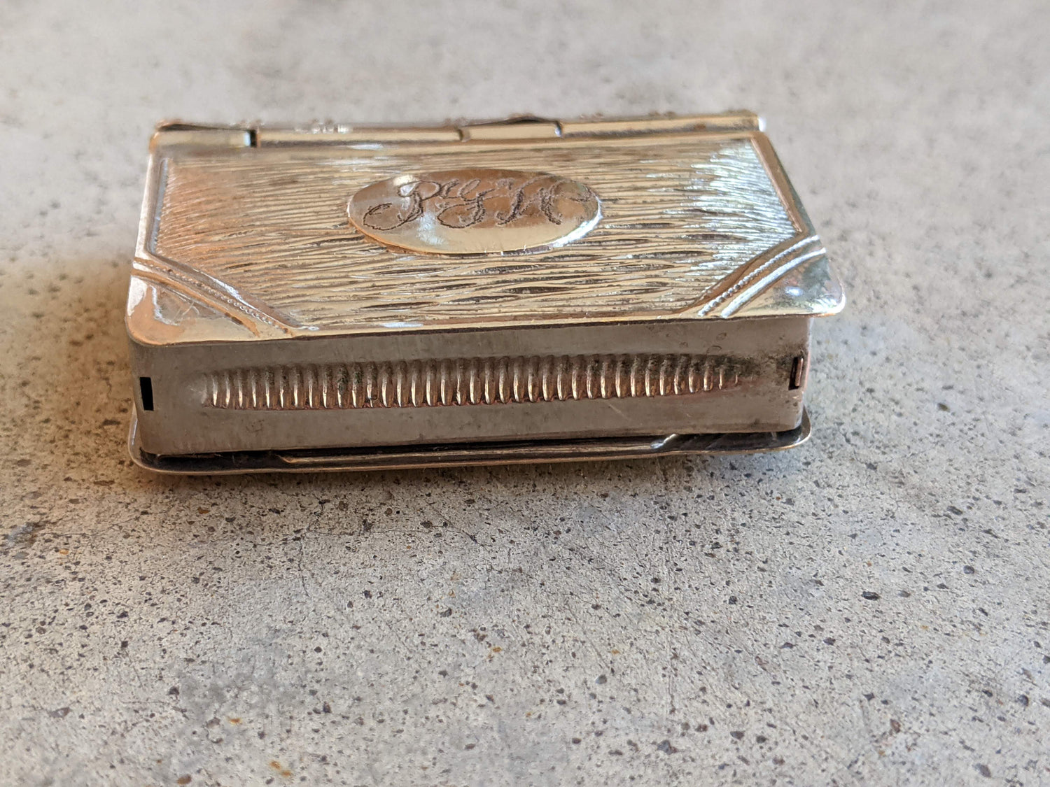 19th c. Silver Plated Book Vesta Case Pendant