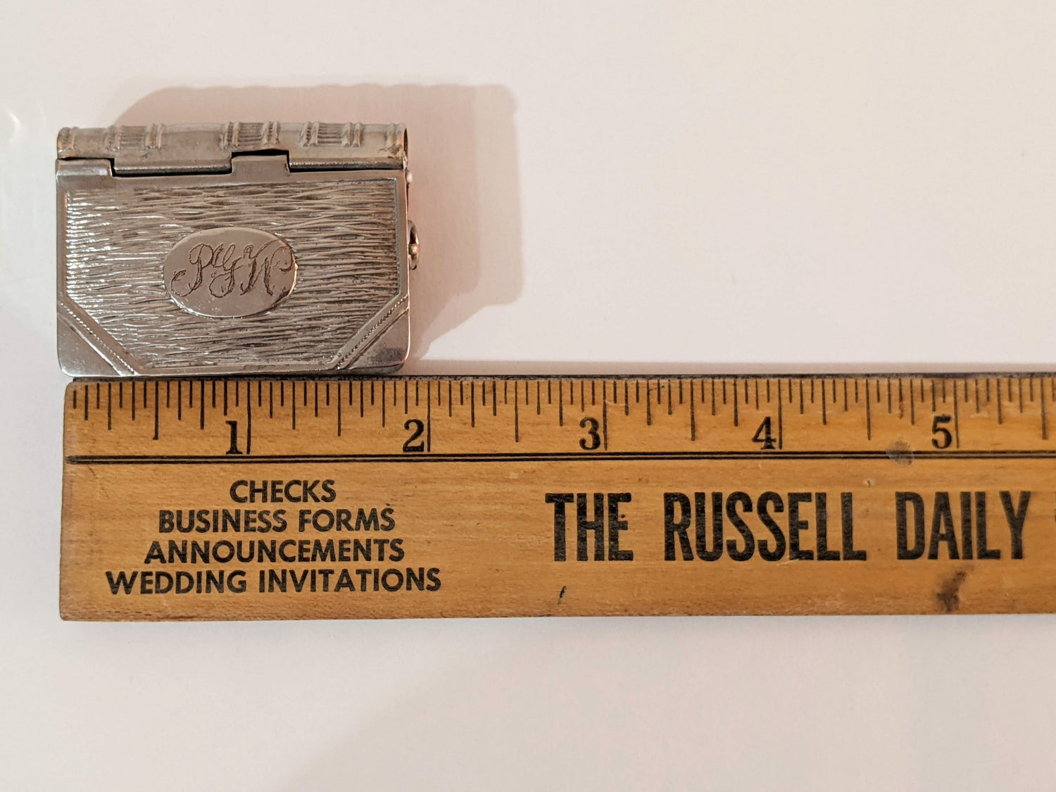 19th c. Silver Plated Book Vesta Case Pendant