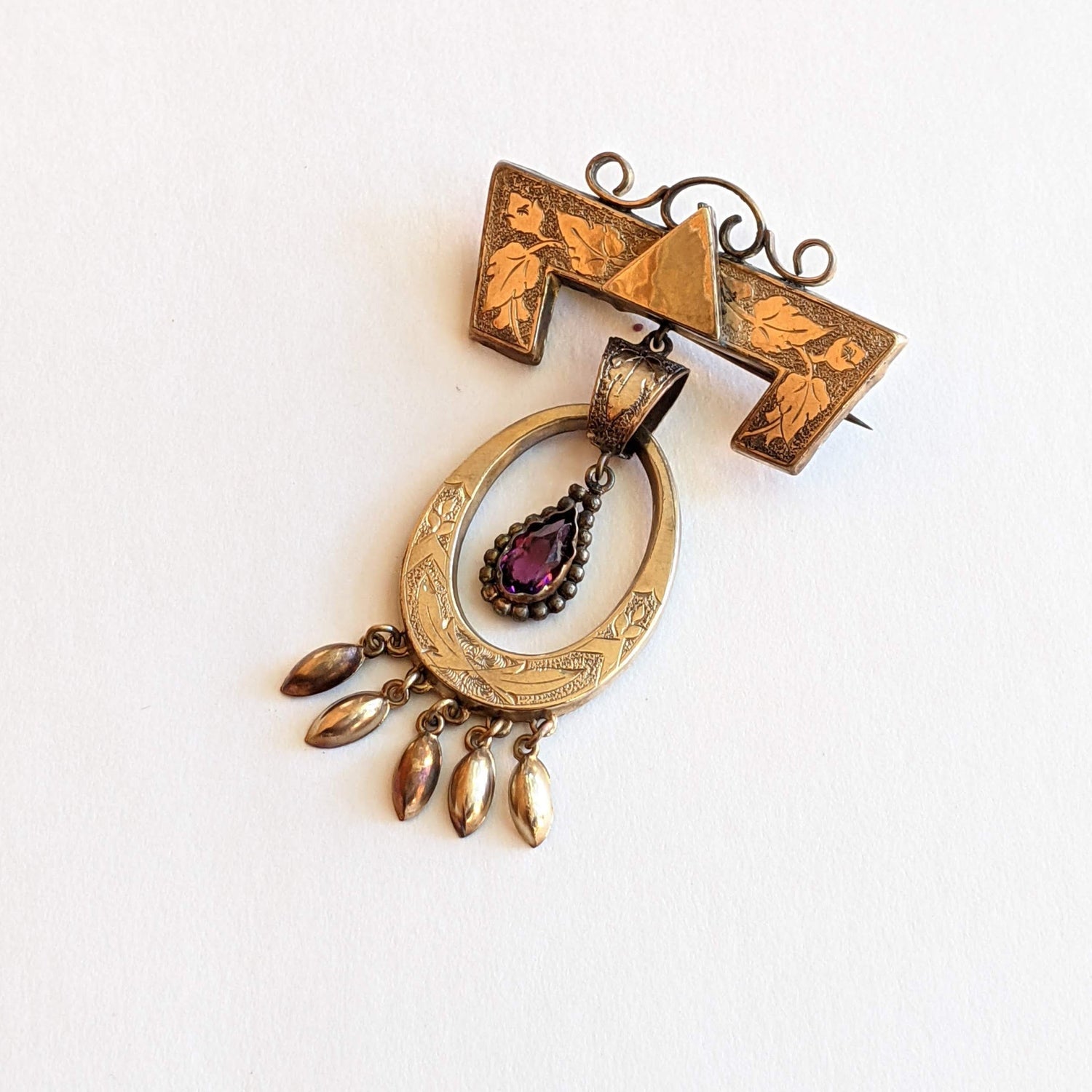 19th c. Gold Filled Brooch