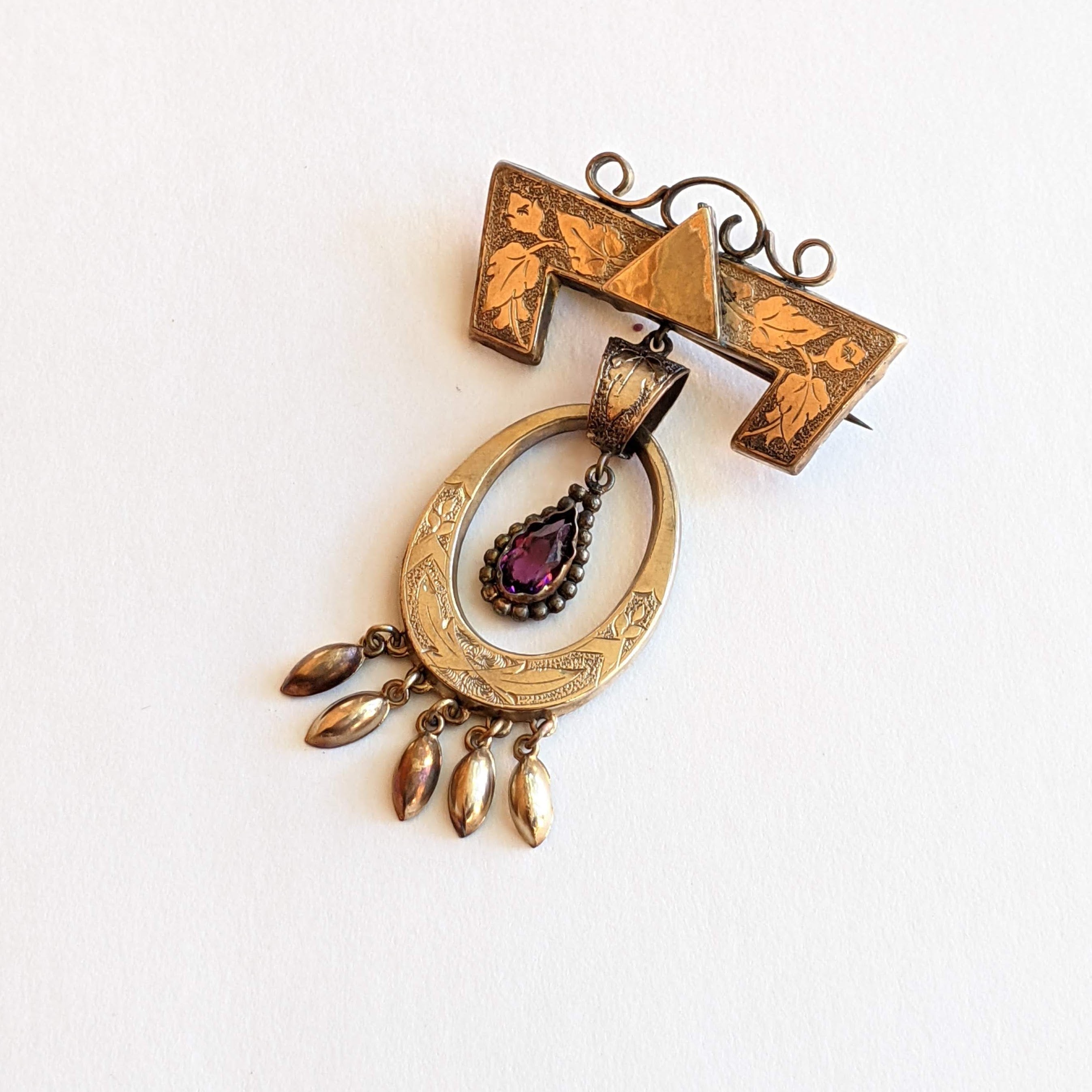19th c. Gold Filled Brooch