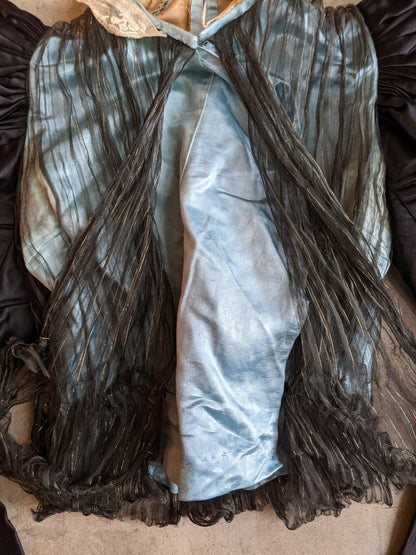 1890s Black + Blue Silk Bodice | Study + Display