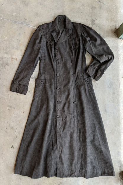 1900s Edwardian Long Coat in Brown/Black