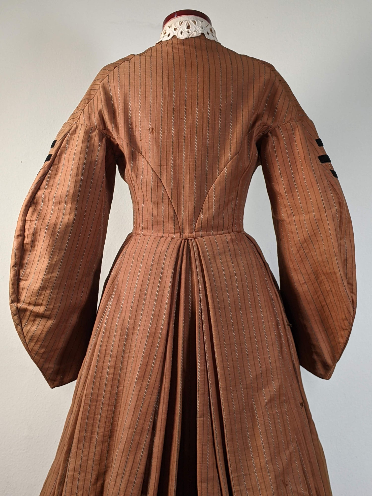 c. 1860s Wool Homespun Dress