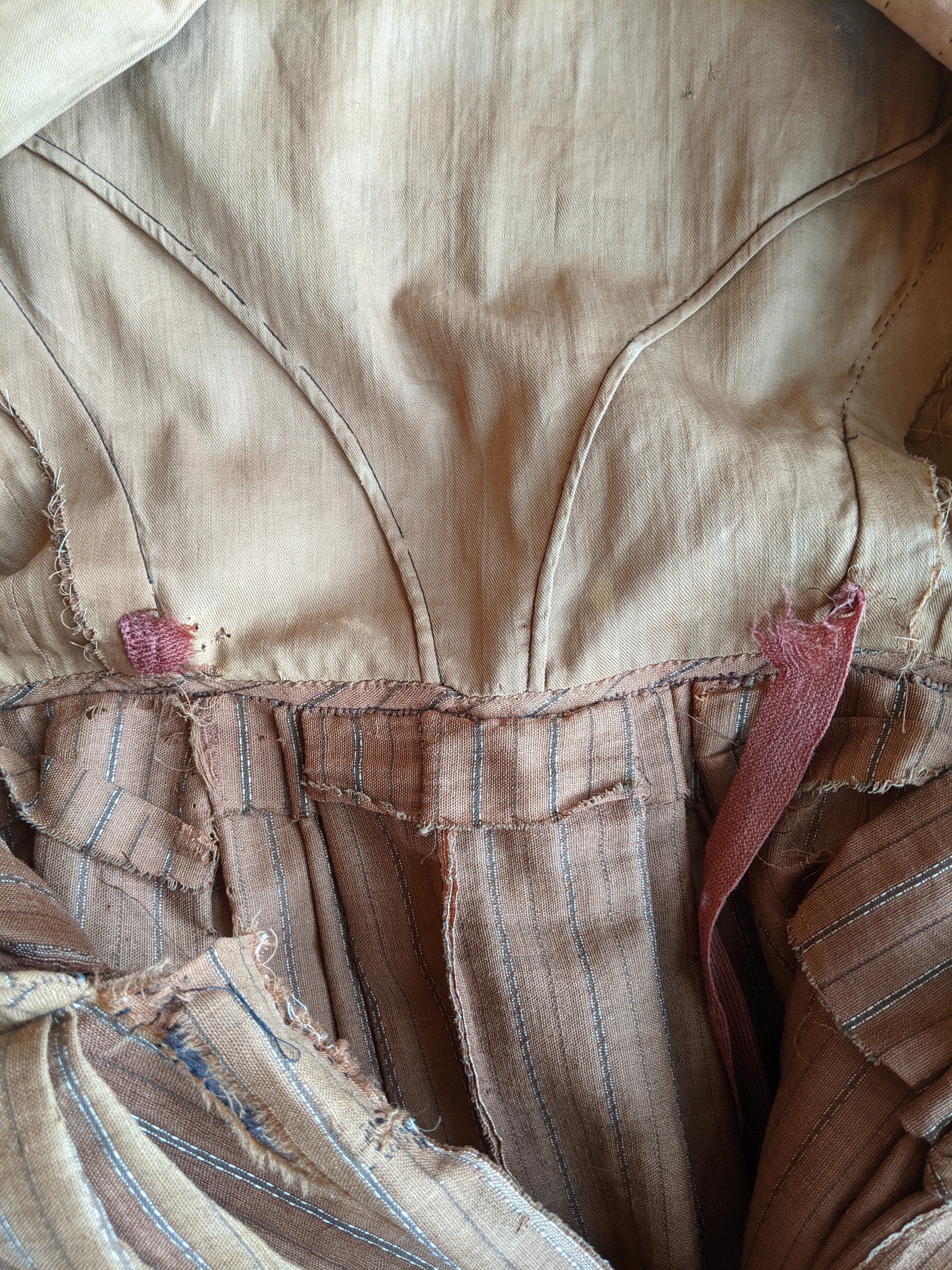 c. 1860s Wool Homespun Dress