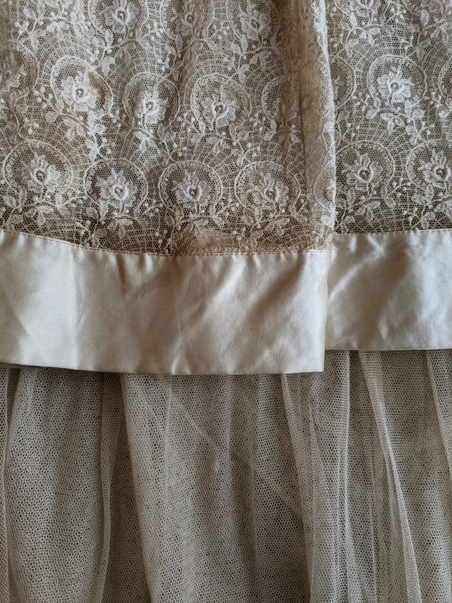 c. 1916 Net Lace + Silk Dress