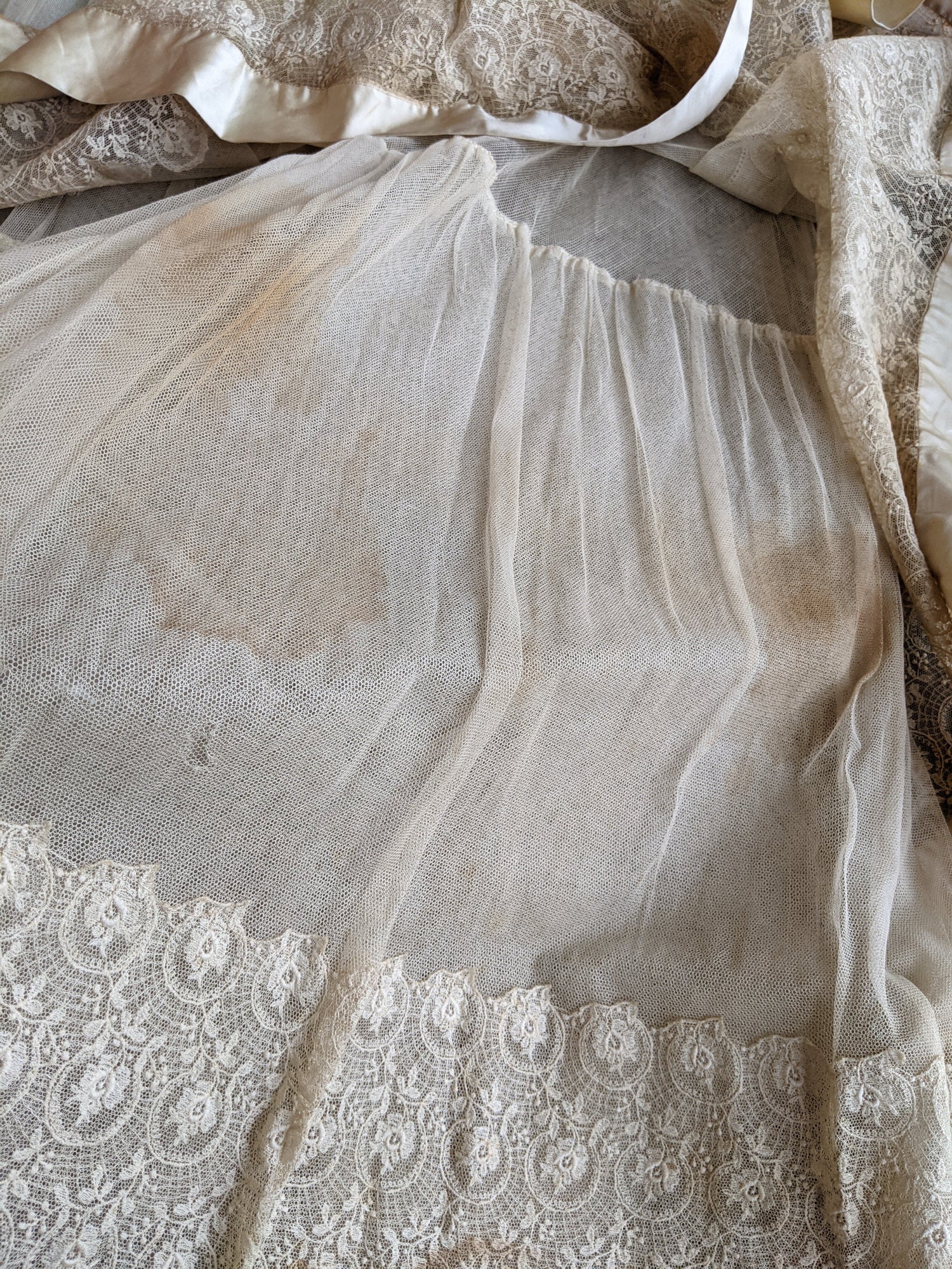 c. 1916 Net Lace + Silk Dress