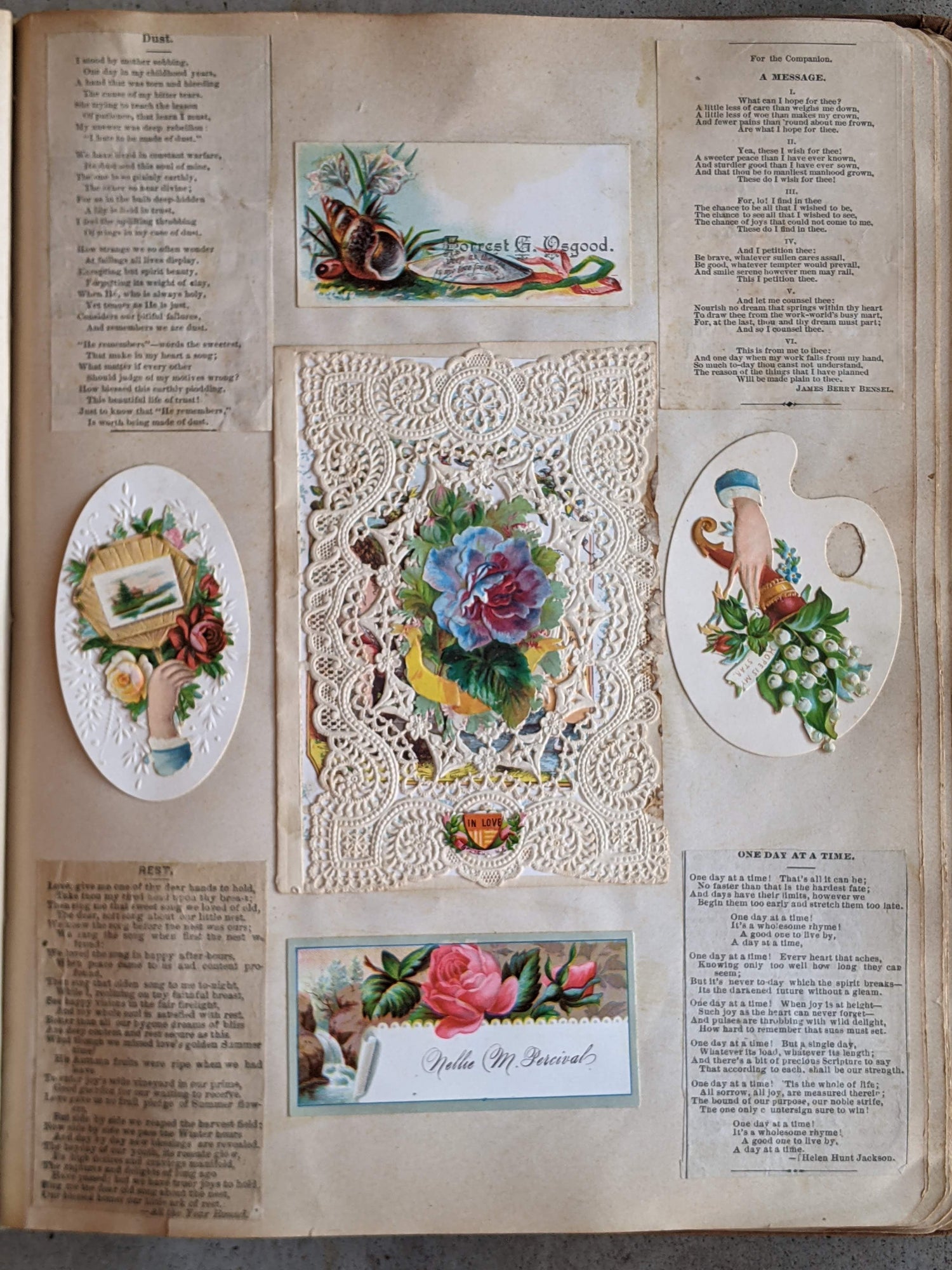 1880s-1890s Victorian Scrapbook | Owls, Bats, Moon