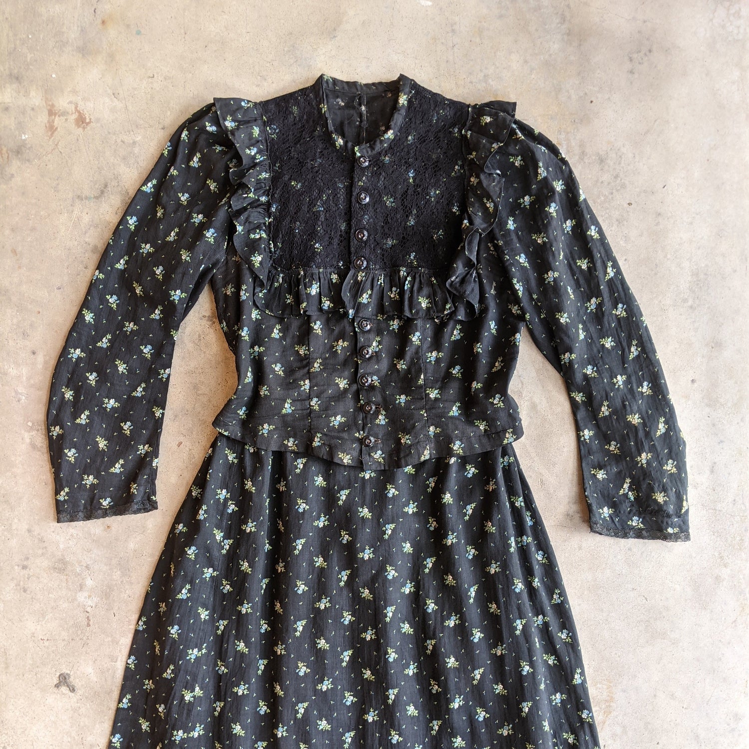Turn of the Century Blue Cotton Dress