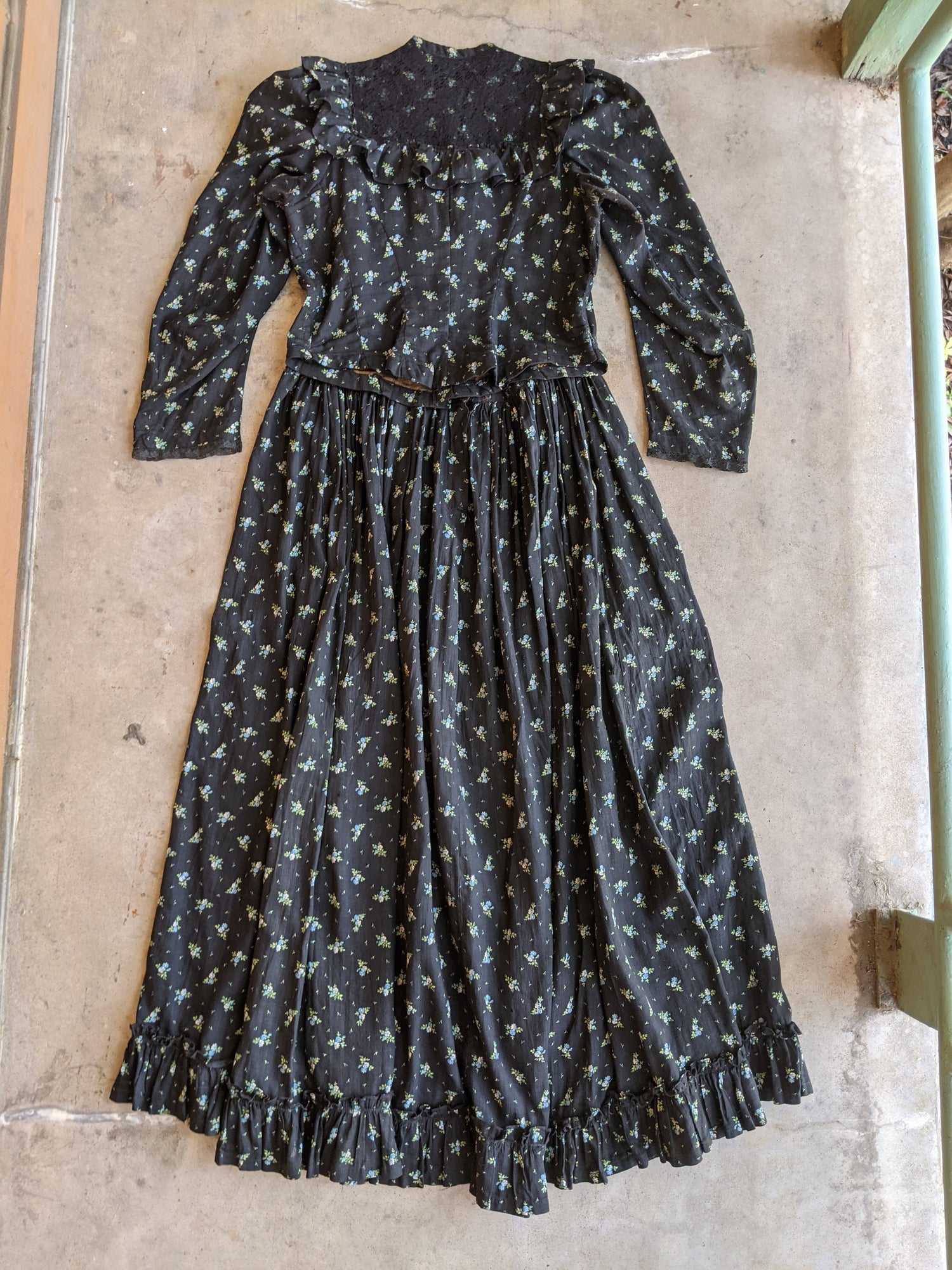 Turn of the Century Blue Cotton Dress