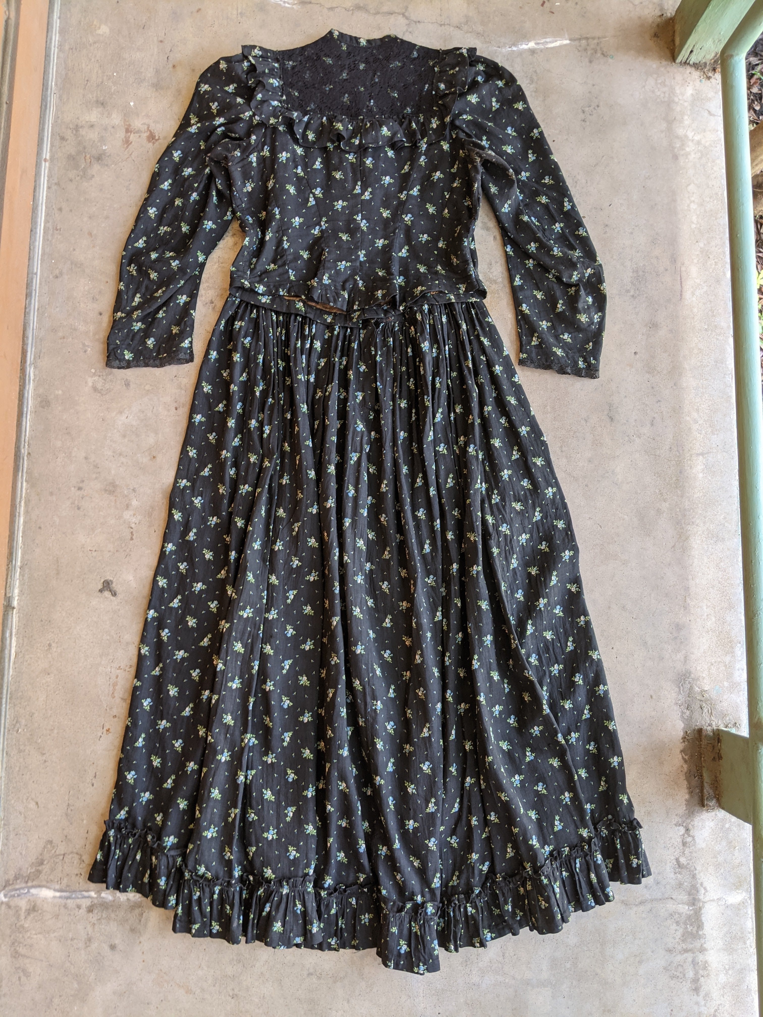 Turn of the Century Blue Cotton Dress