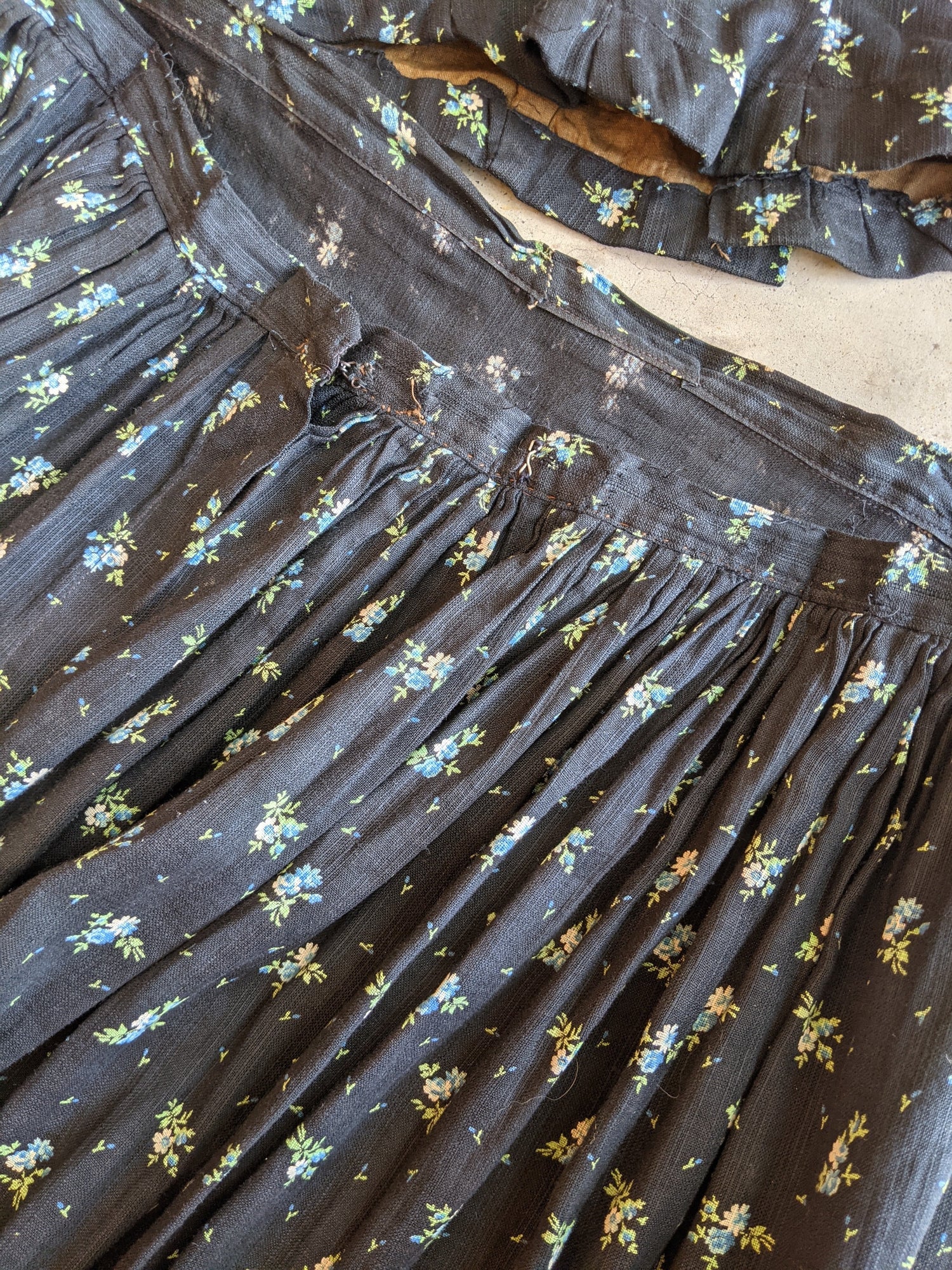 Turn of the Century Blue Cotton Dress