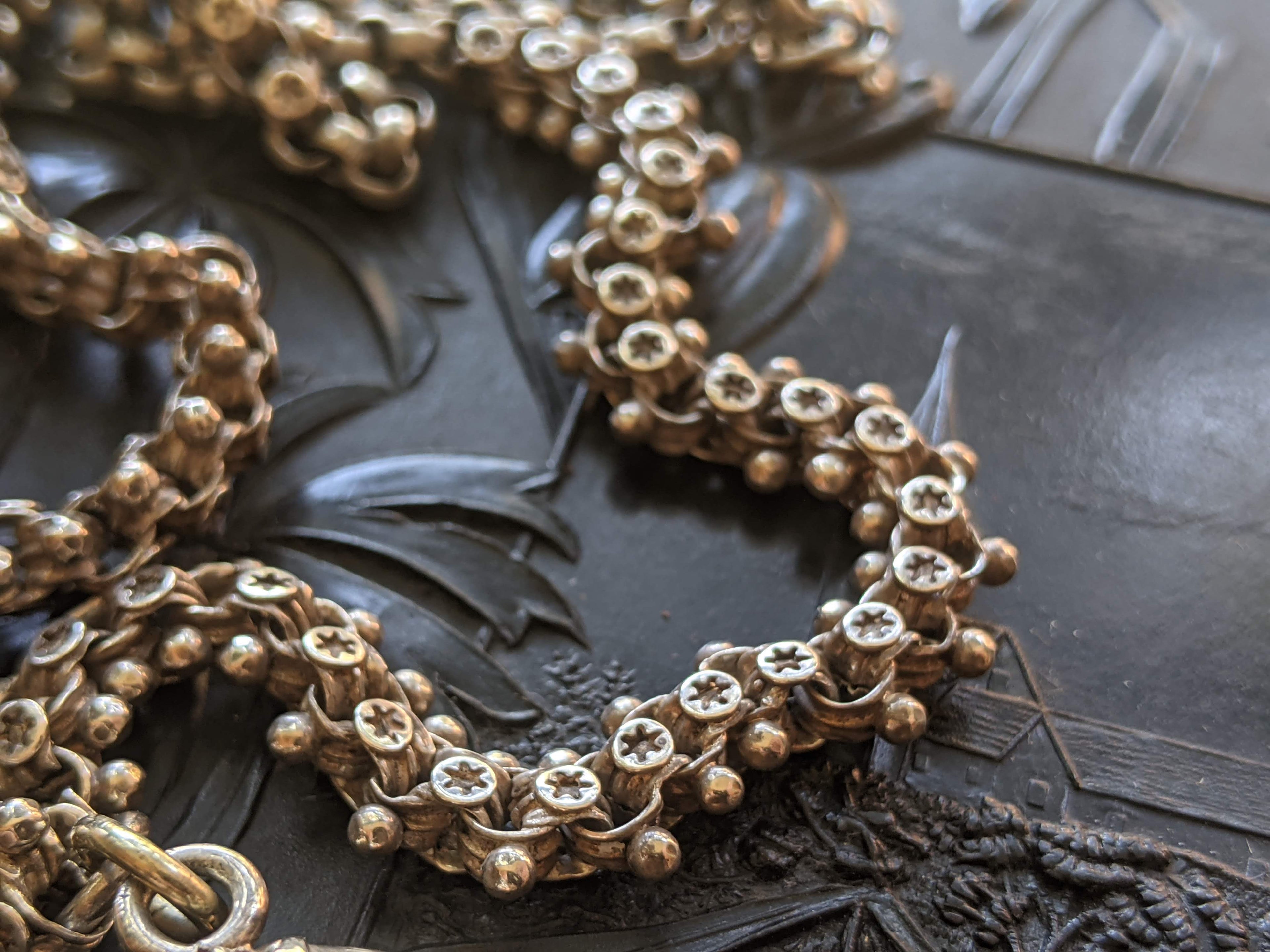 Solid Silver Victorian Book Chain Necklace + Locket