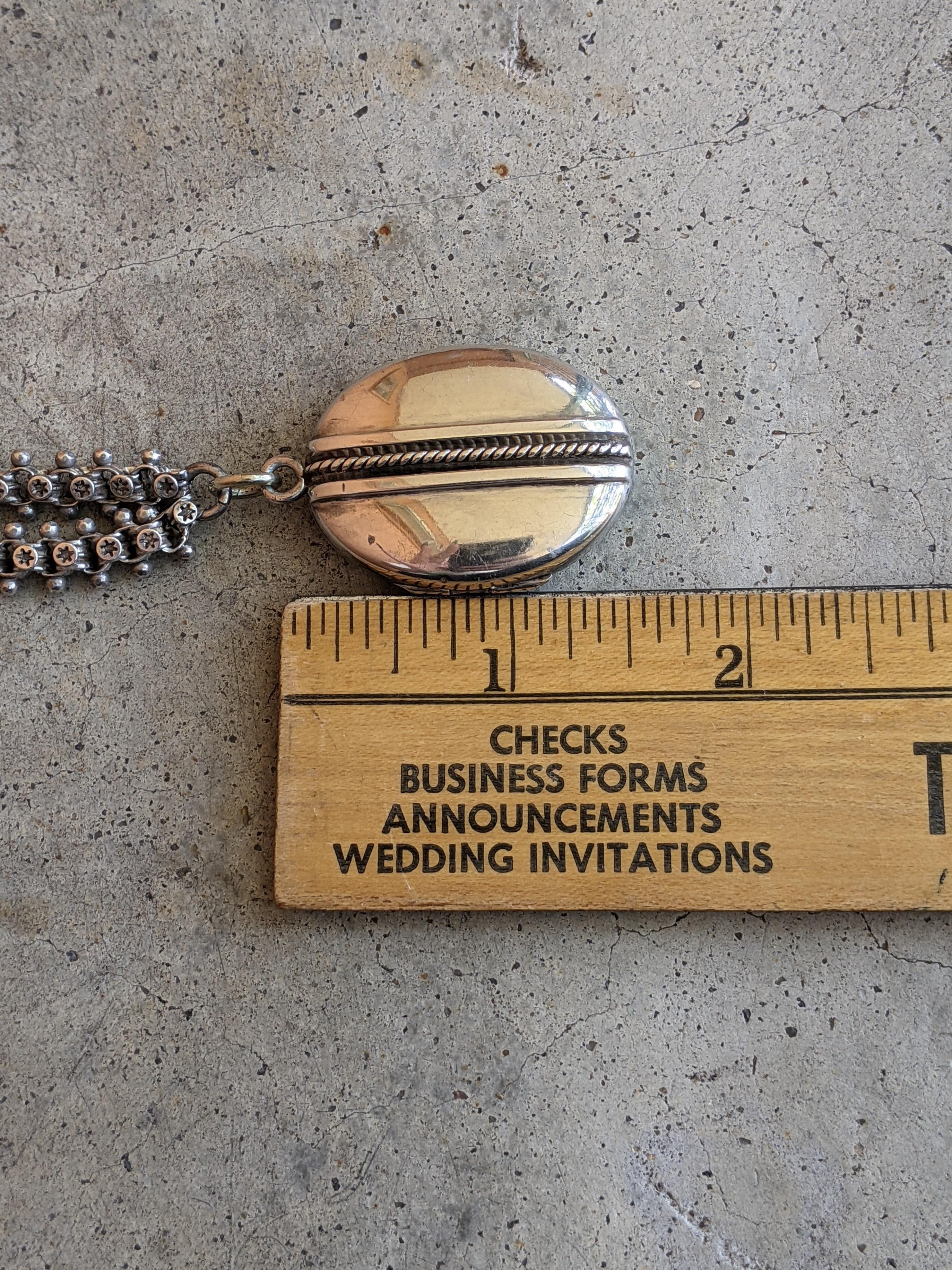 Solid Silver Victorian Book Chain Necklace + Locket