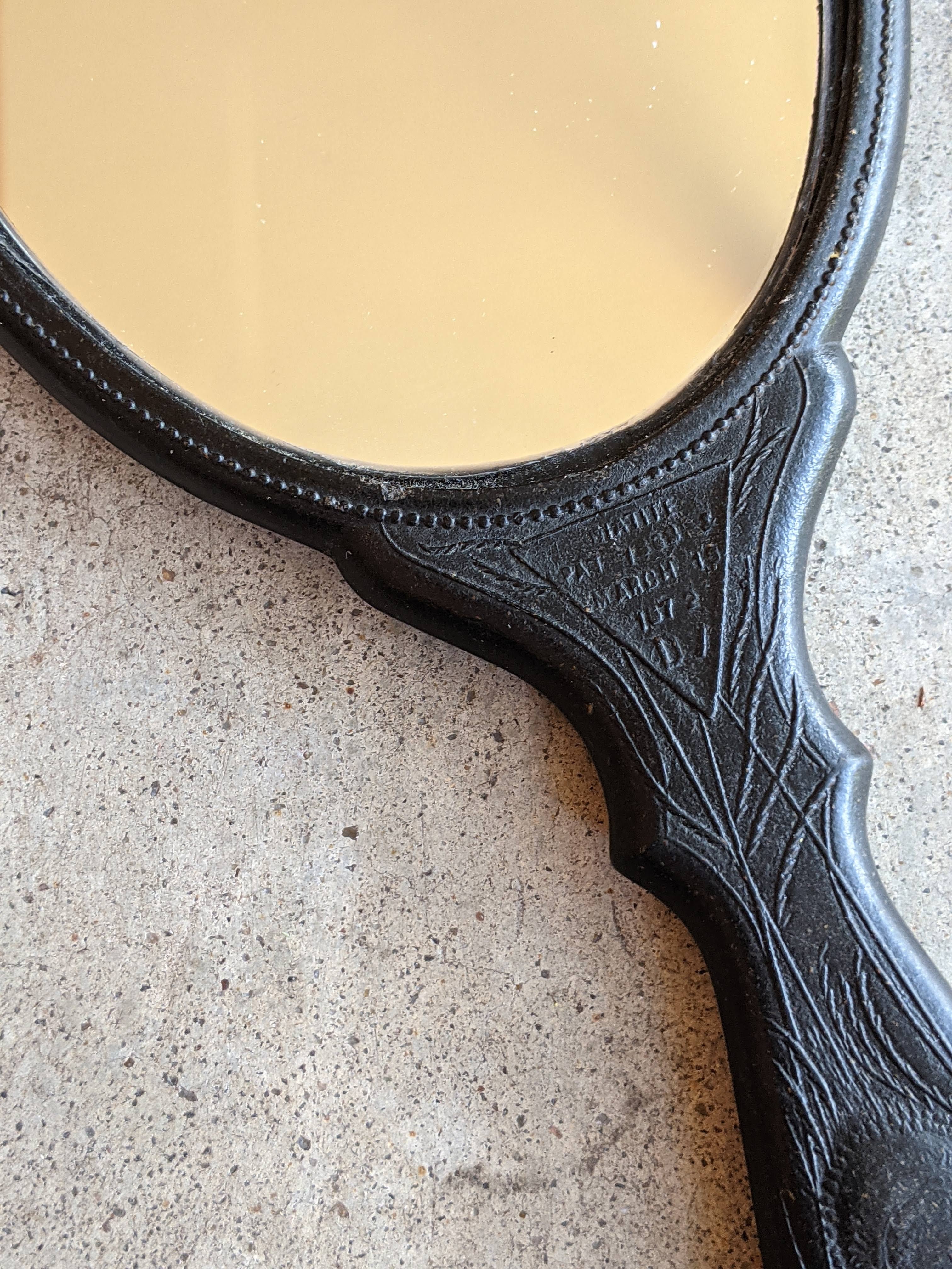 19th c. "Diatite" Hand Mirror